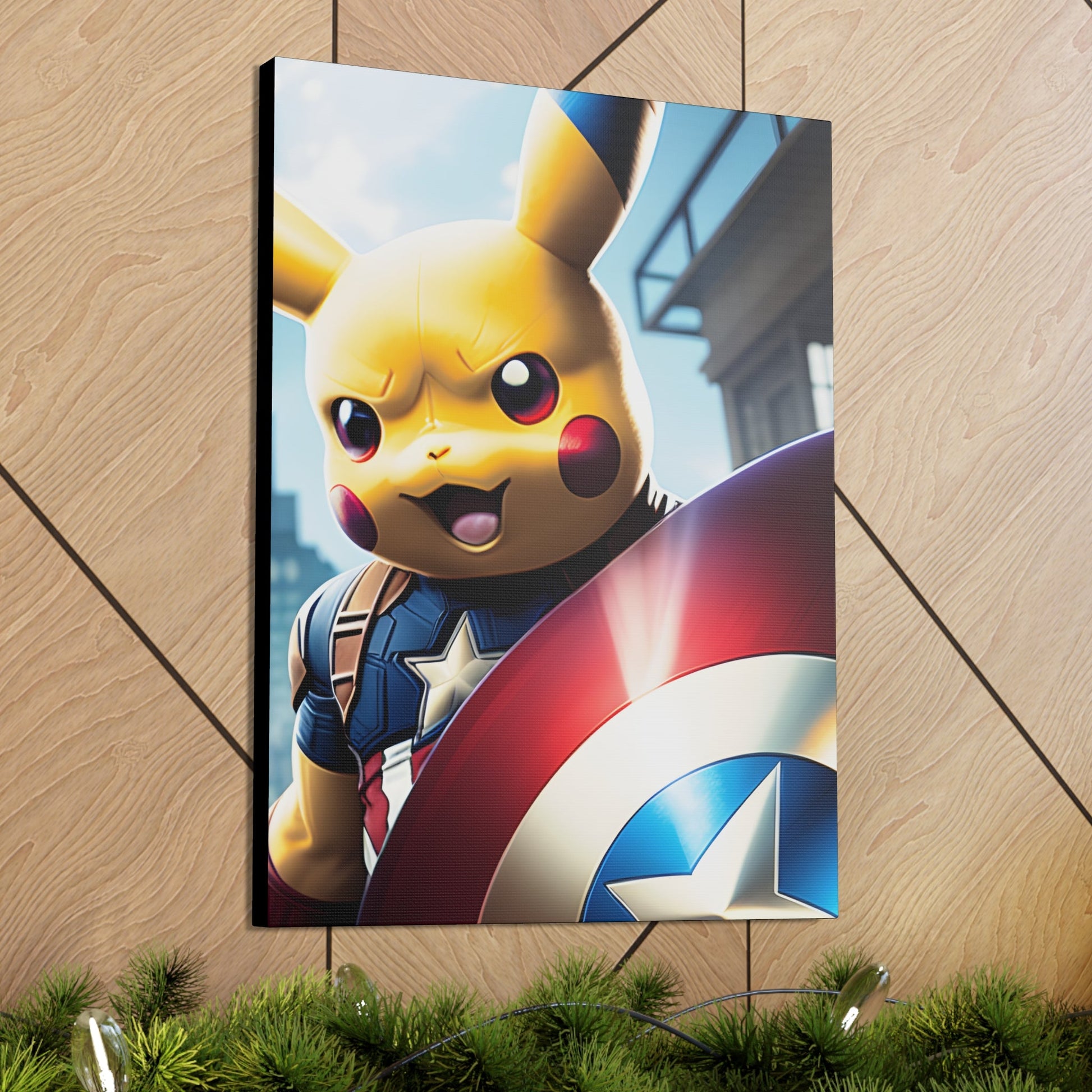 Captain Americhu Canvas - Pokestalgia LLC