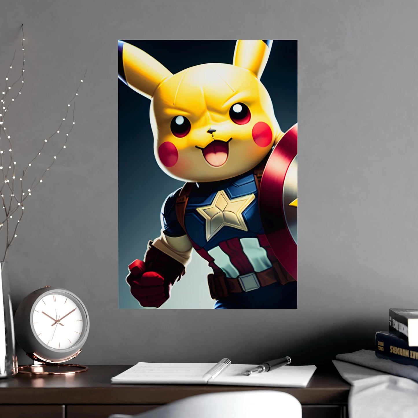 Captain Americhu Matte Poster - Pokestalgia LLC