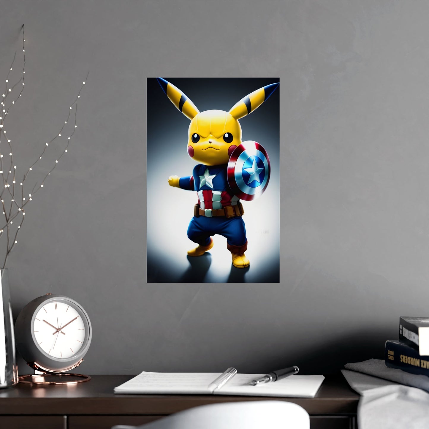 Captain Americhu Matte Poster - Pokestalgia LLC