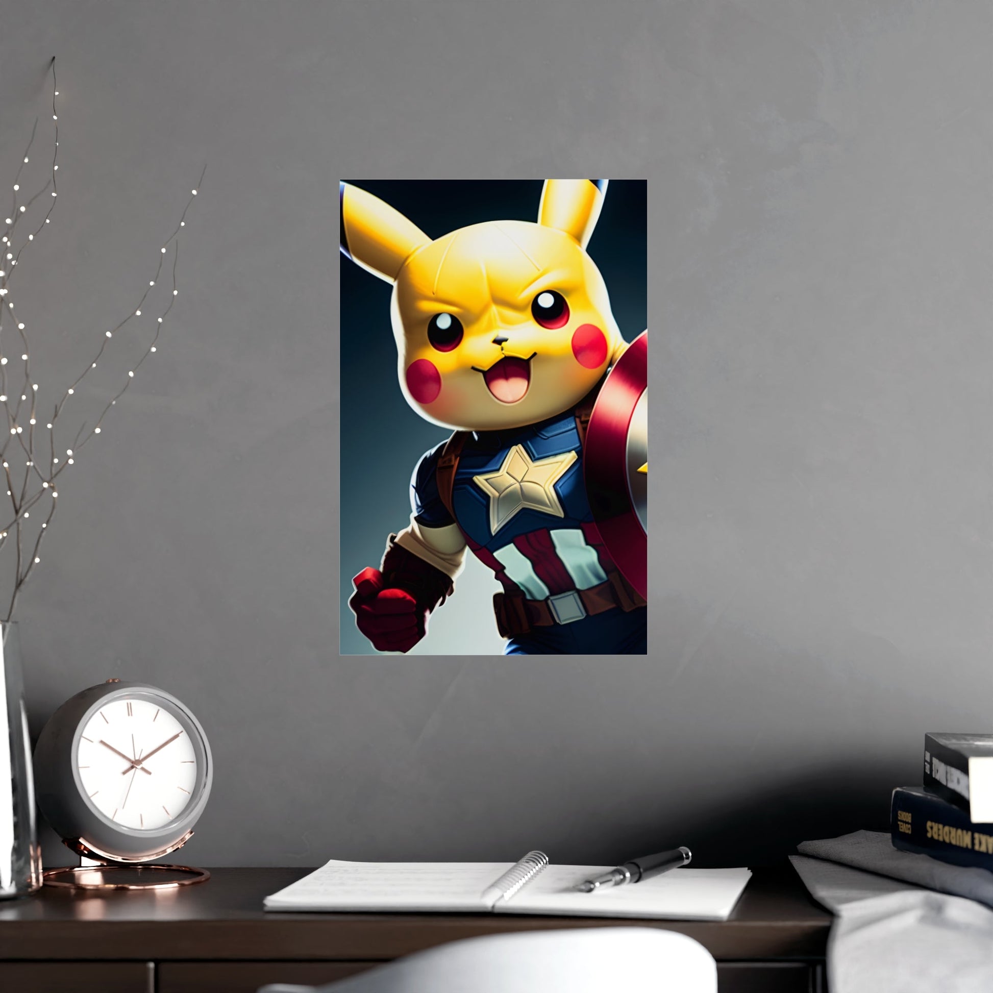 Captain Americhu Matte Poster - Pokestalgia LLC