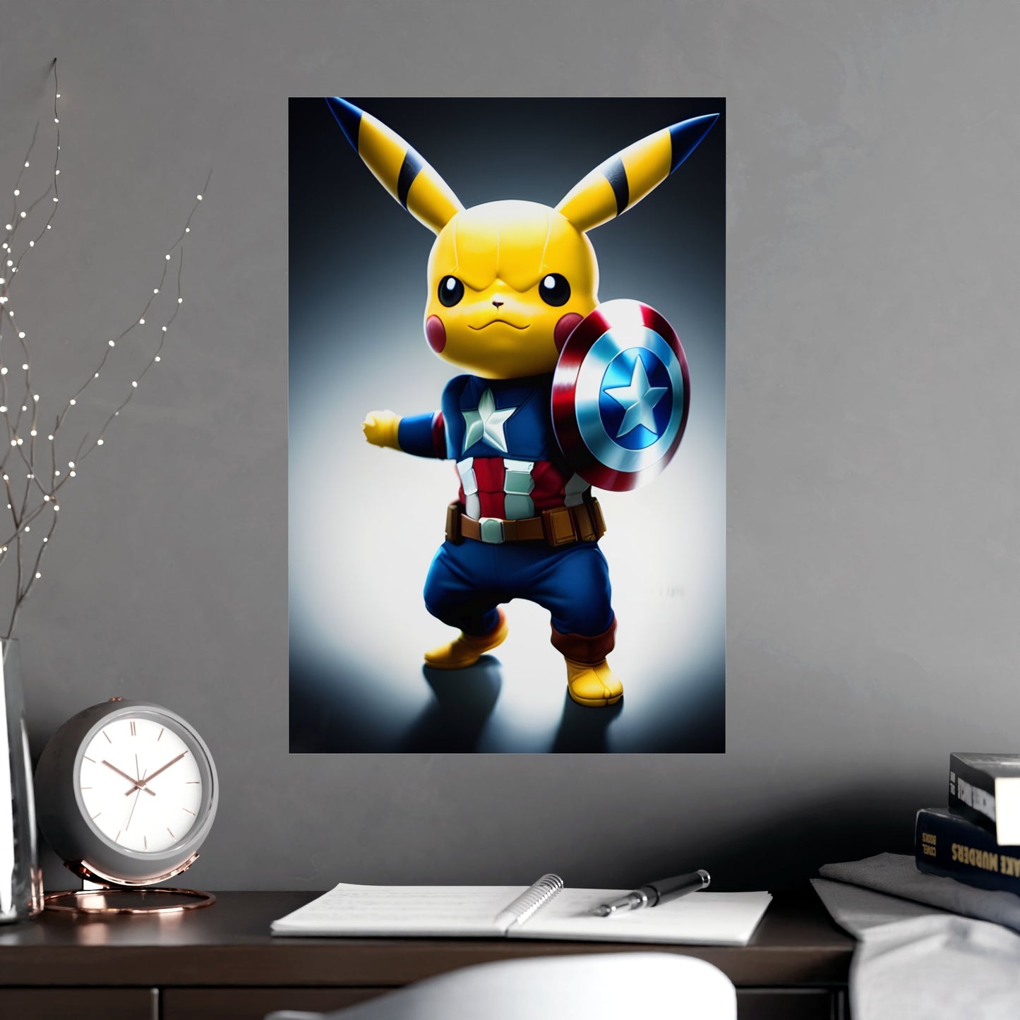 Captain Americhu Matte Poster - Pokestalgia LLC