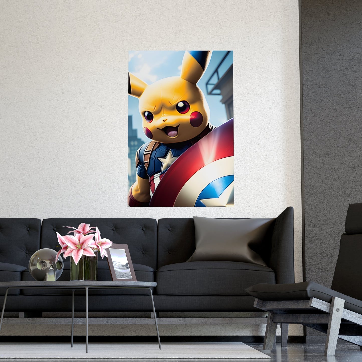 Captain Americhu Matte Poster - Pokestalgia LLC