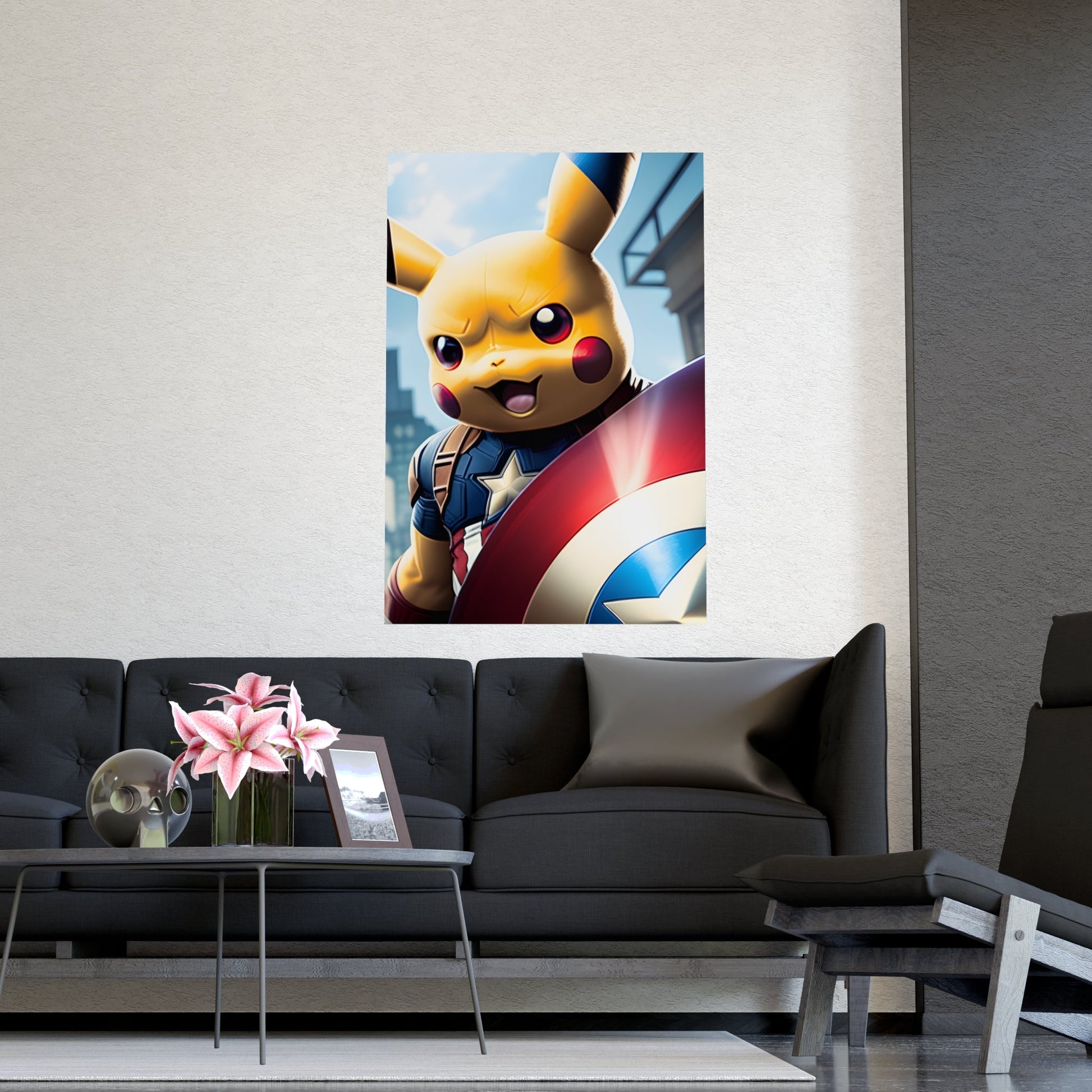 Captain Americhu Matte Poster - Pokestalgia LLC