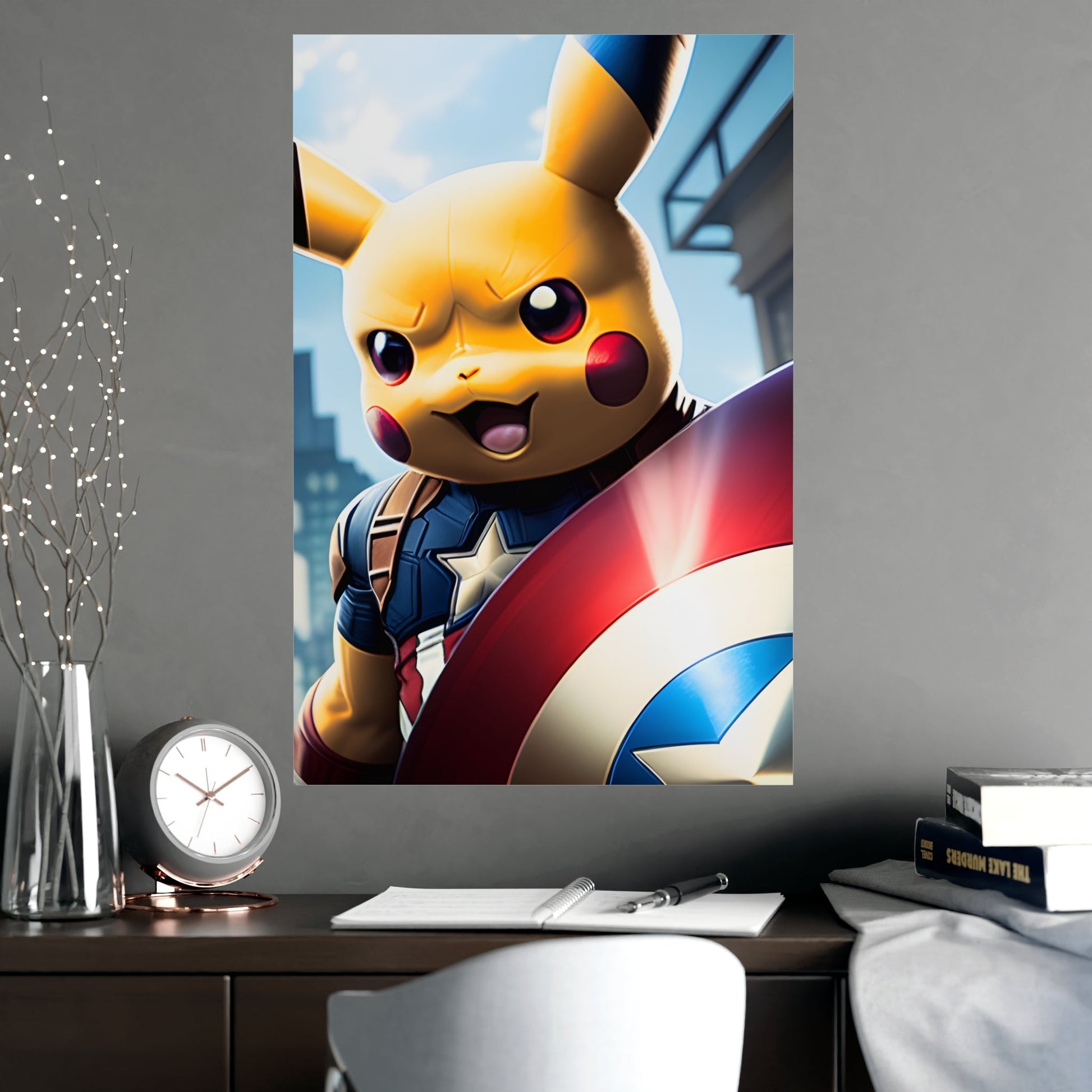 Captain Americhu Matte Poster - Pokestalgia LLC