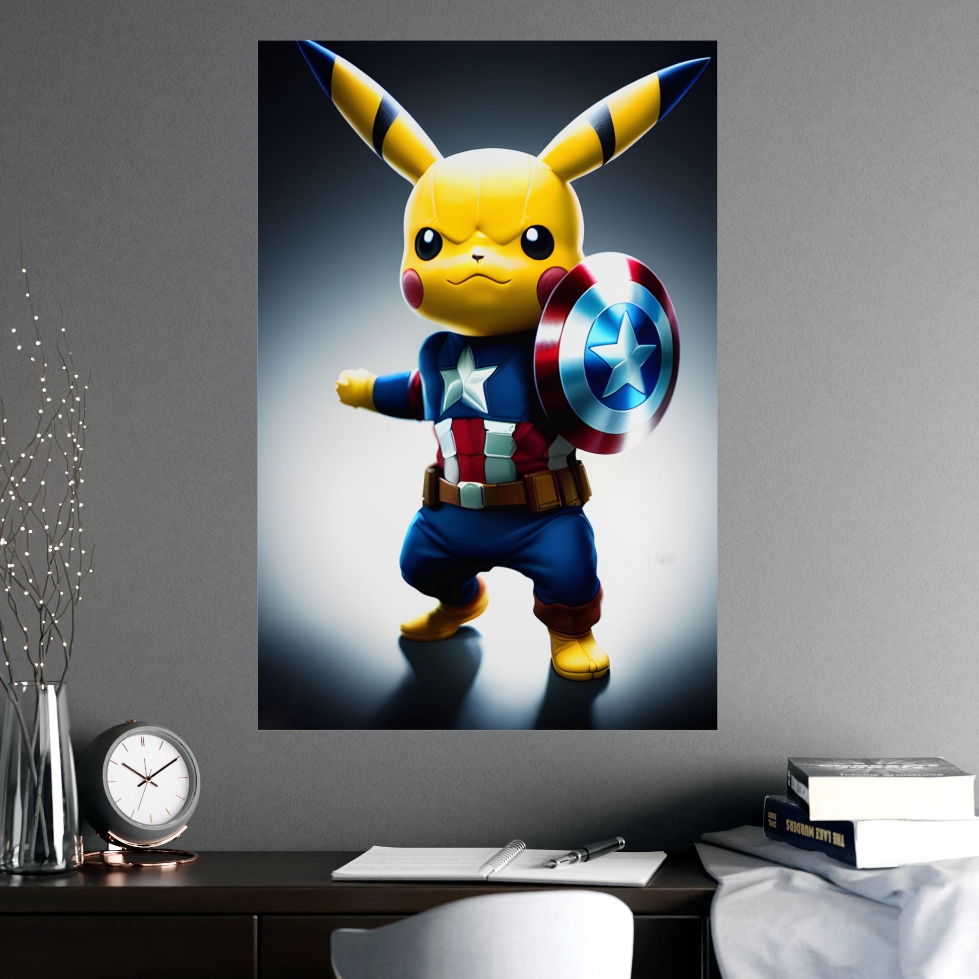 Captain Americhu Matte Poster - Pokestalgia LLC