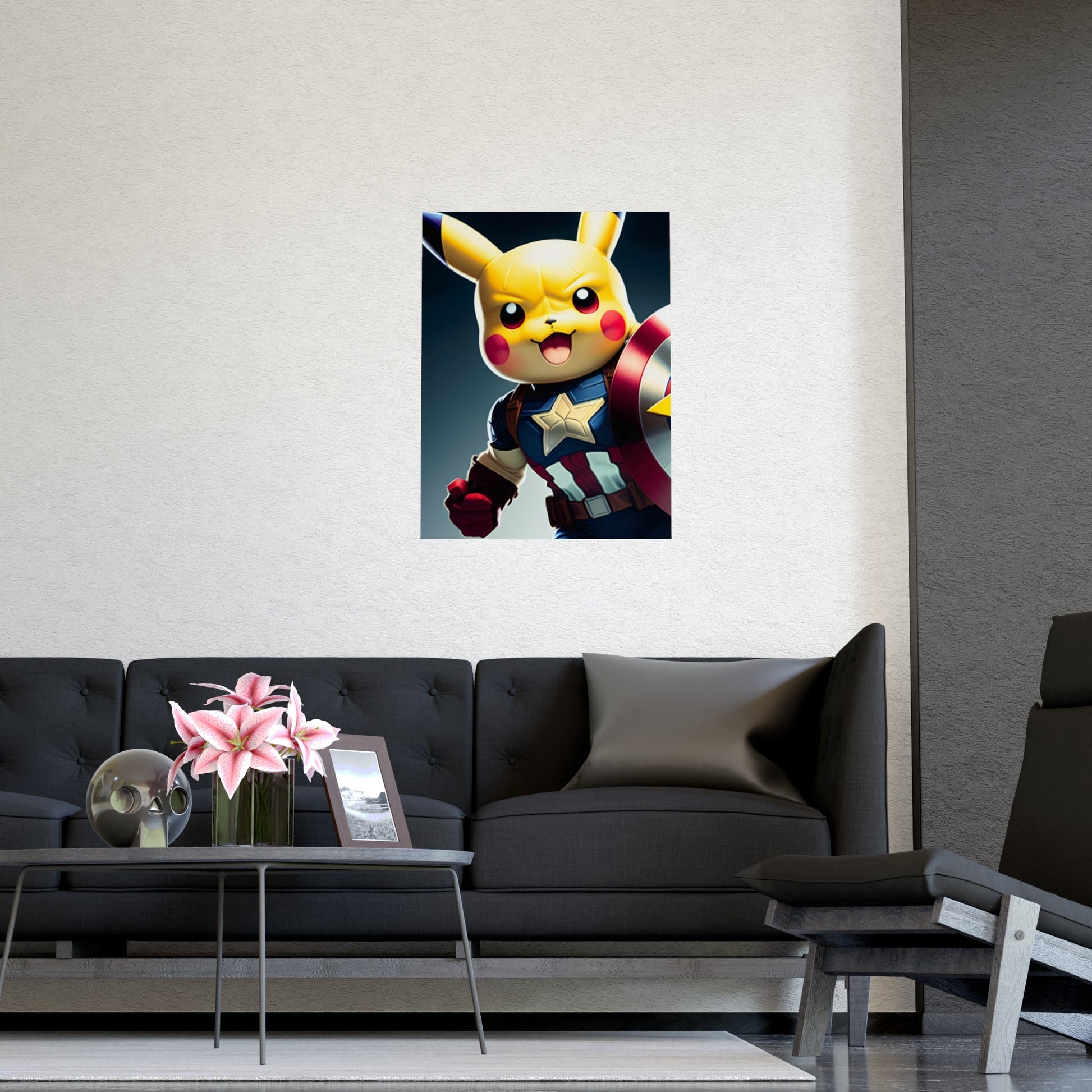 Captain Americhu Matte Poster - Pokestalgia LLC