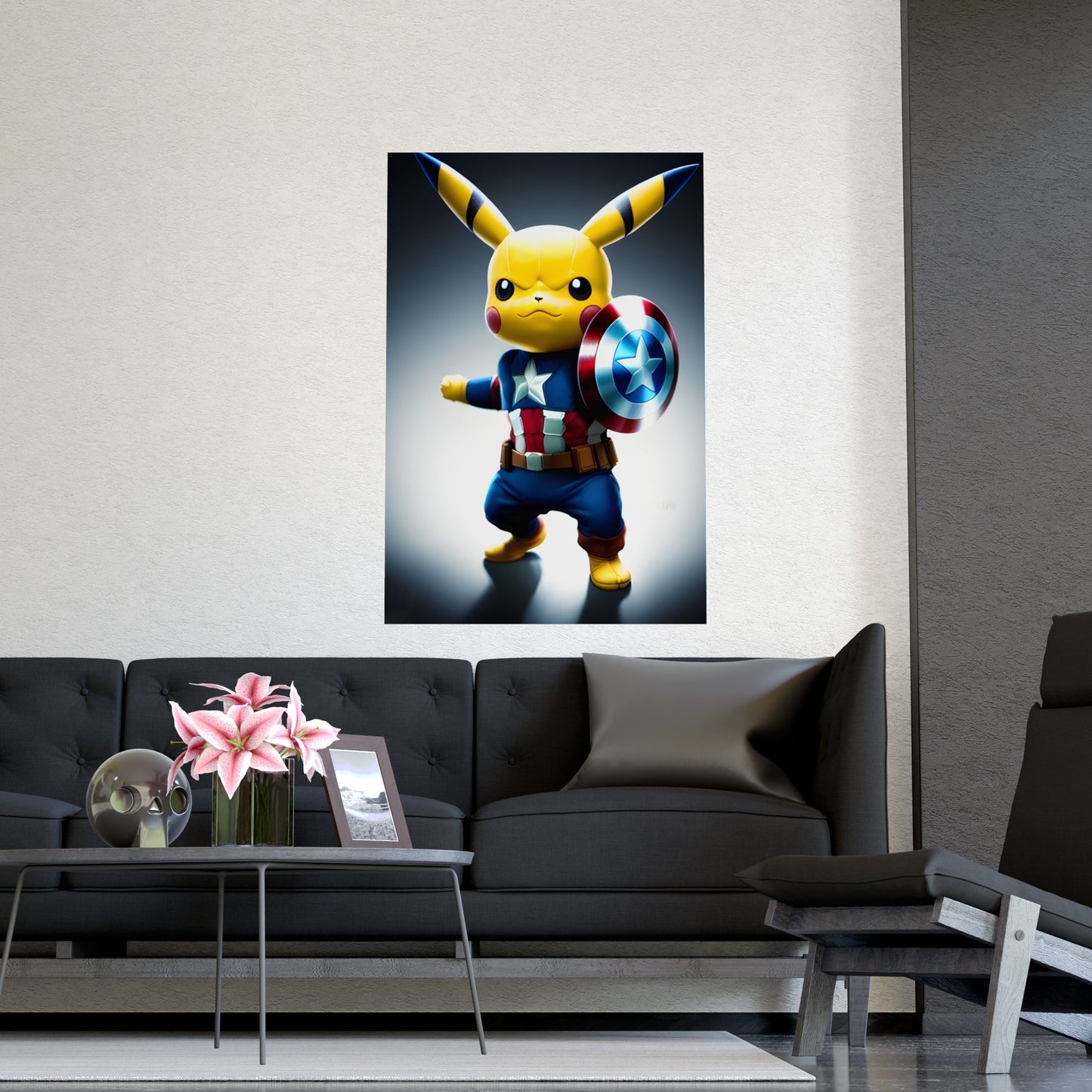 Captain Americhu Matte Poster - Pokestalgia LLC