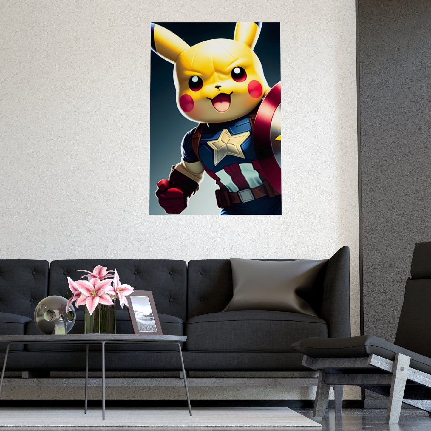 Captain Americhu Matte Poster - Pokestalgia LLC