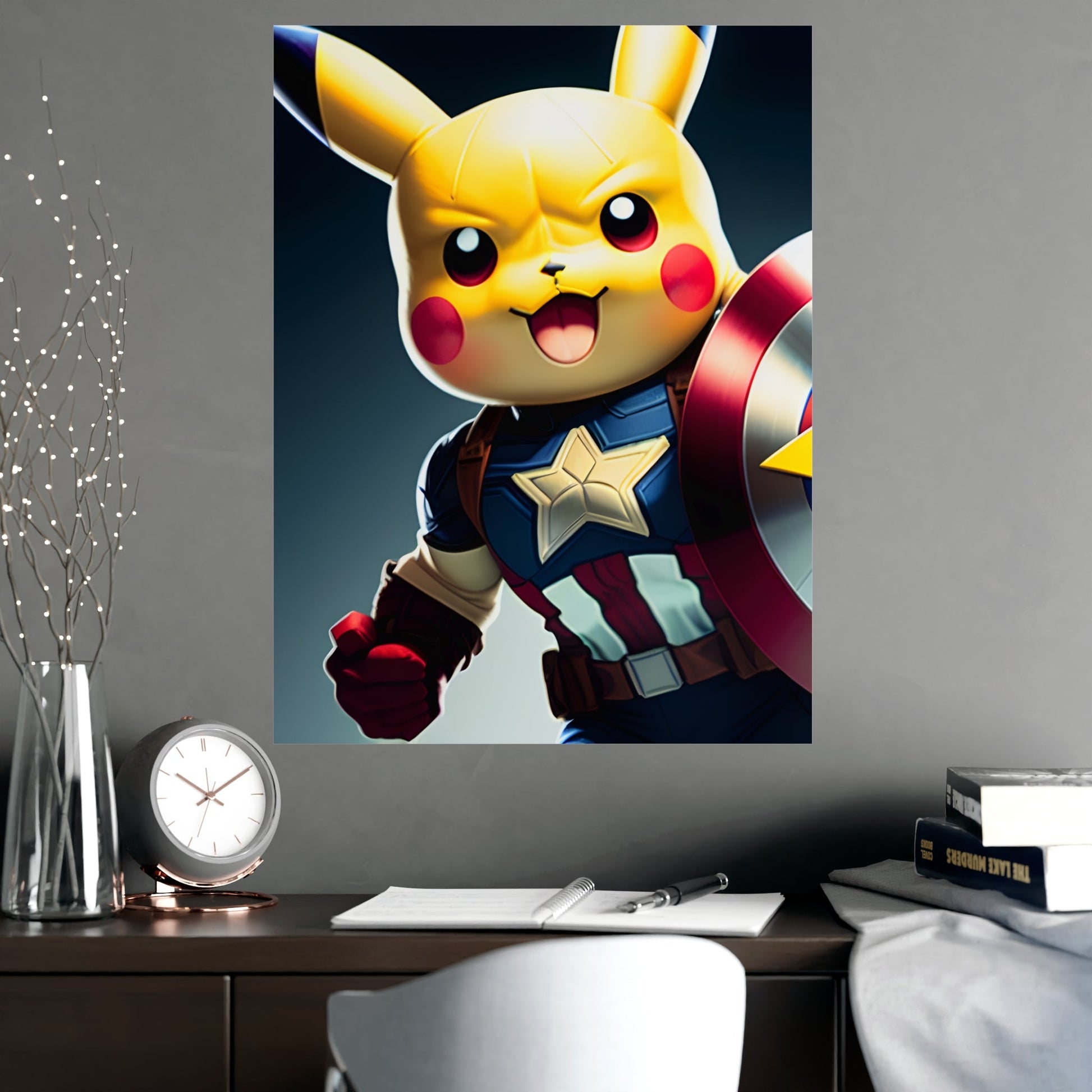 Captain Americhu Matte Poster - Pokestalgia LLC