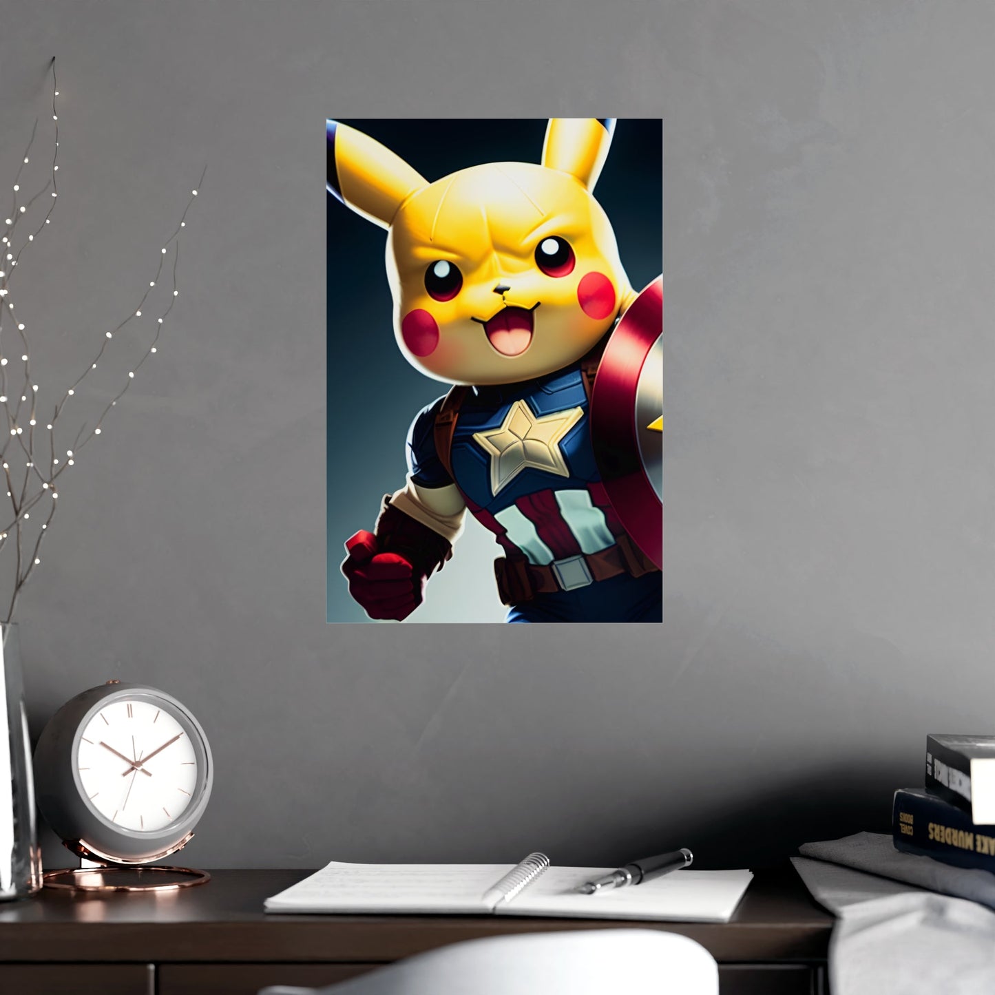 Captain Americhu Matte Poster - Pokestalgia LLC