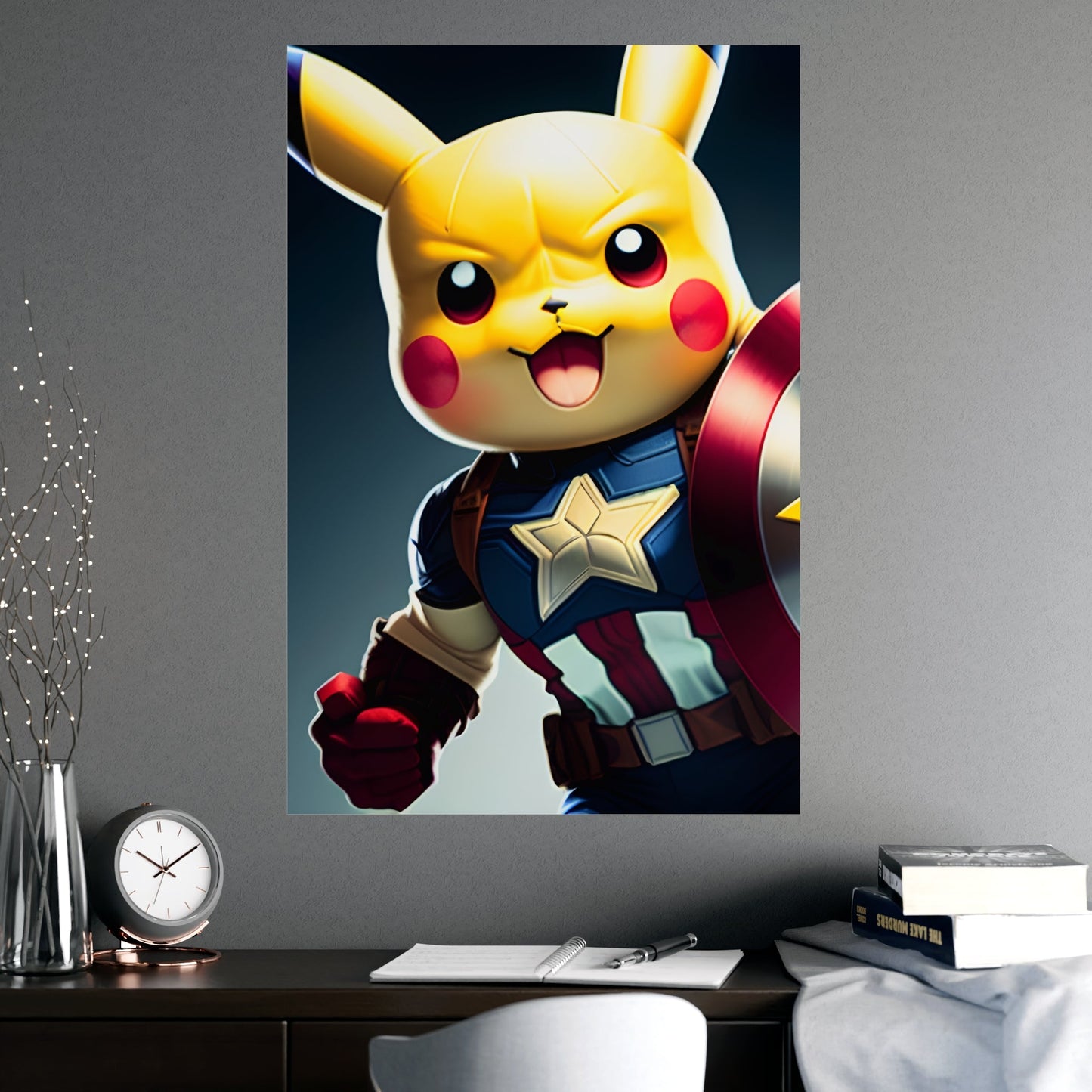 Captain Americhu Matte Poster - Pokestalgia LLC