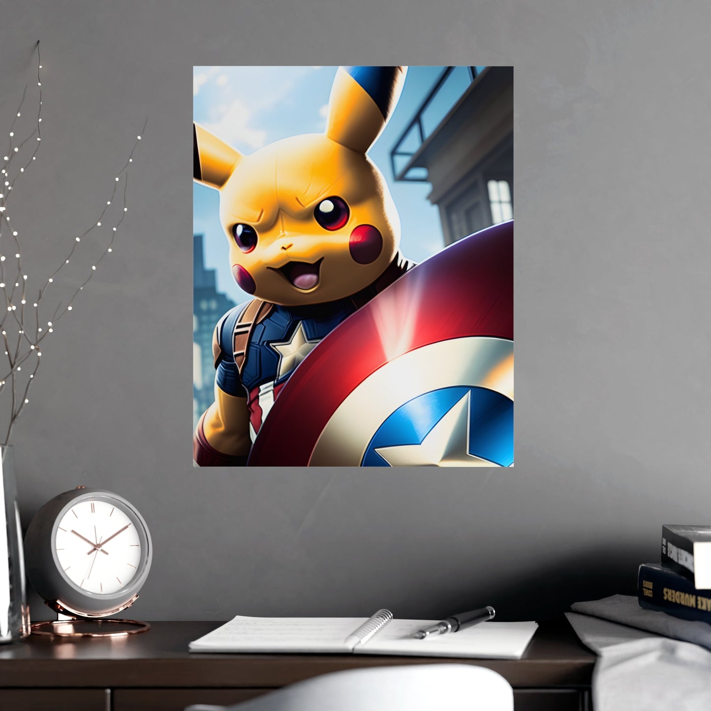 Captain Americhu Matte Poster - Pokestalgia LLC