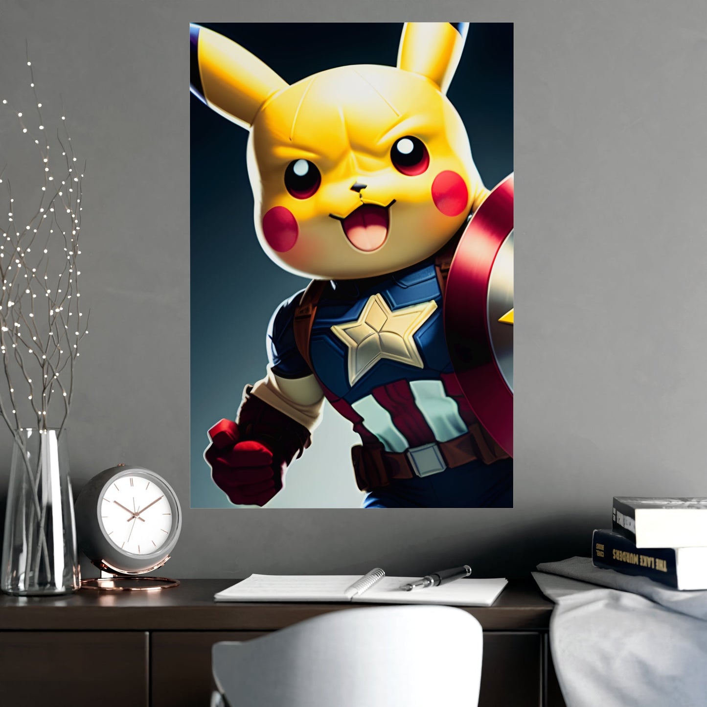 Captain Americhu Matte Poster - Pokestalgia LLC