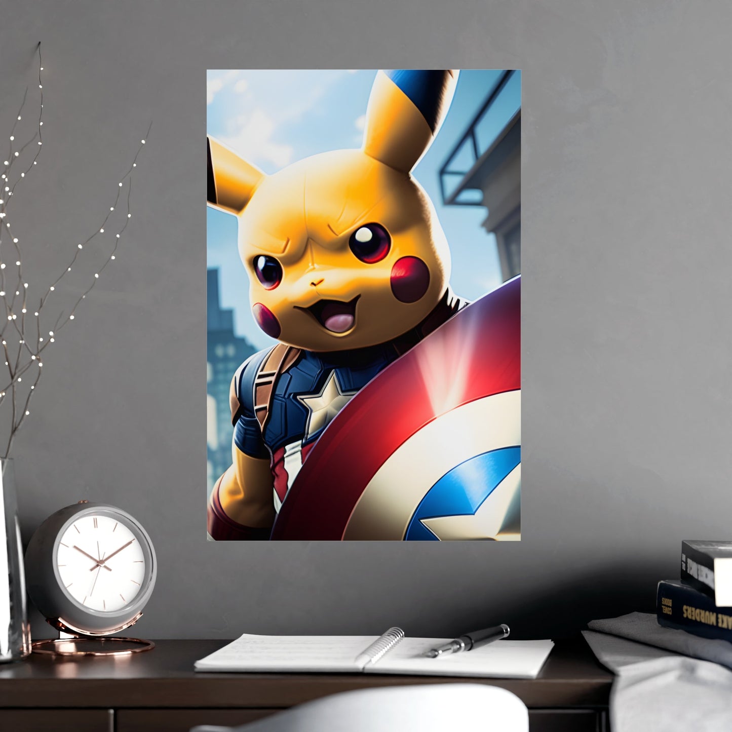 Captain Americhu Matte Poster - Pokestalgia LLC