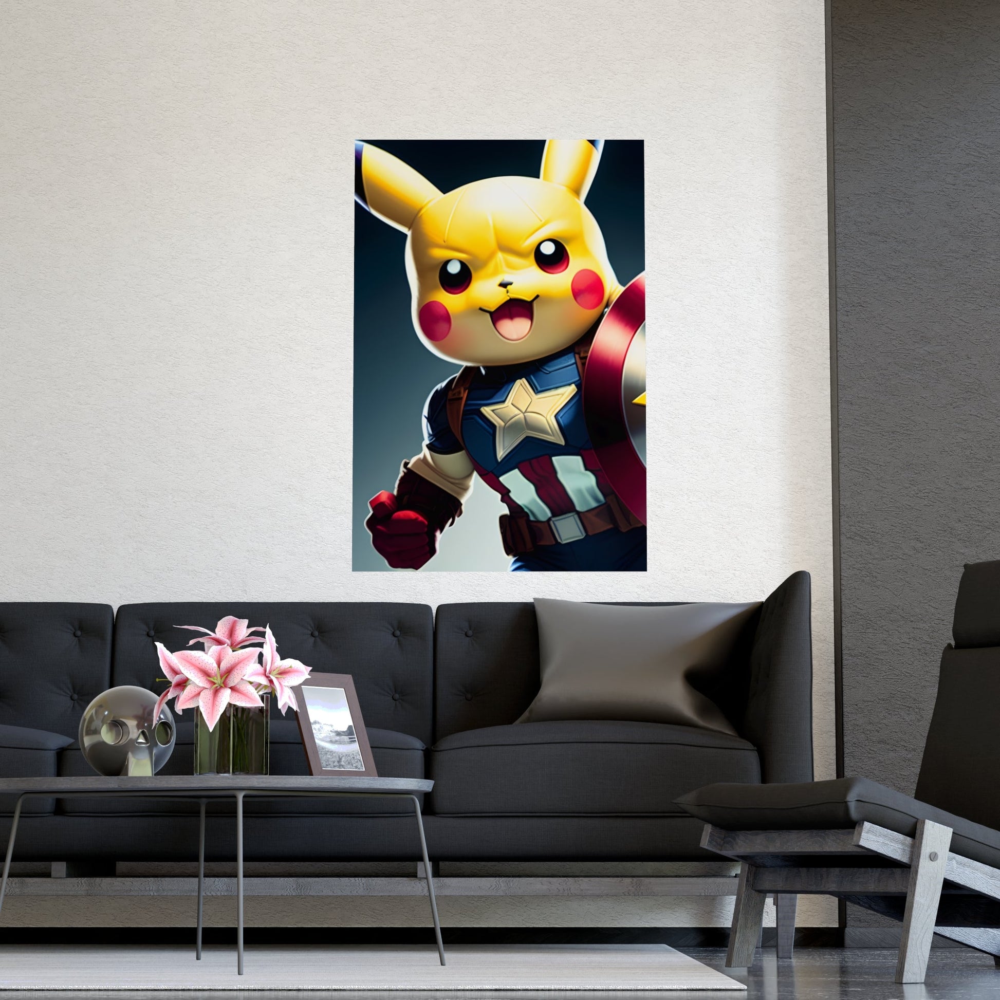 Captain Americhu Matte Poster - Pokestalgia LLC