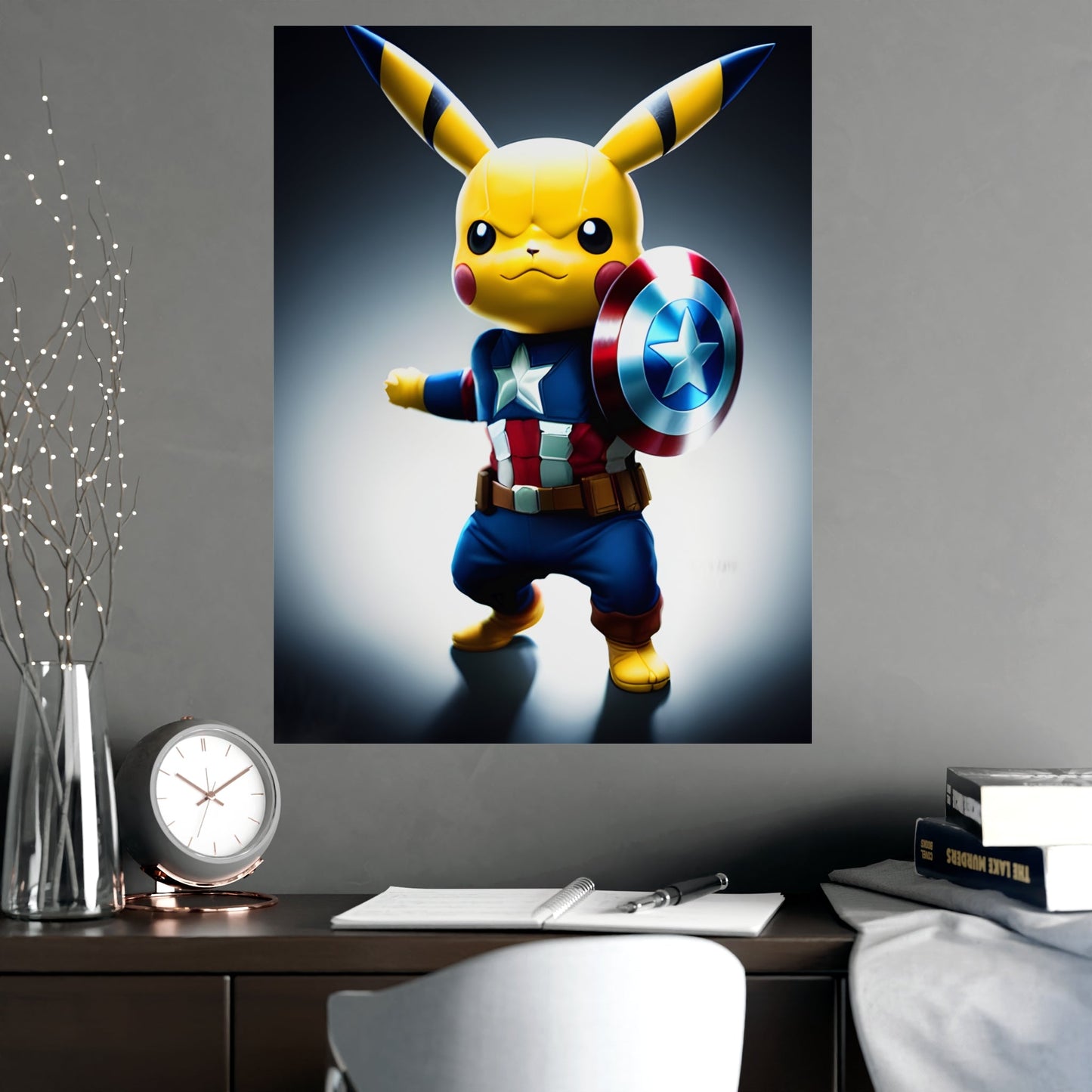 Captain Americhu Matte Poster - Pokestalgia LLC