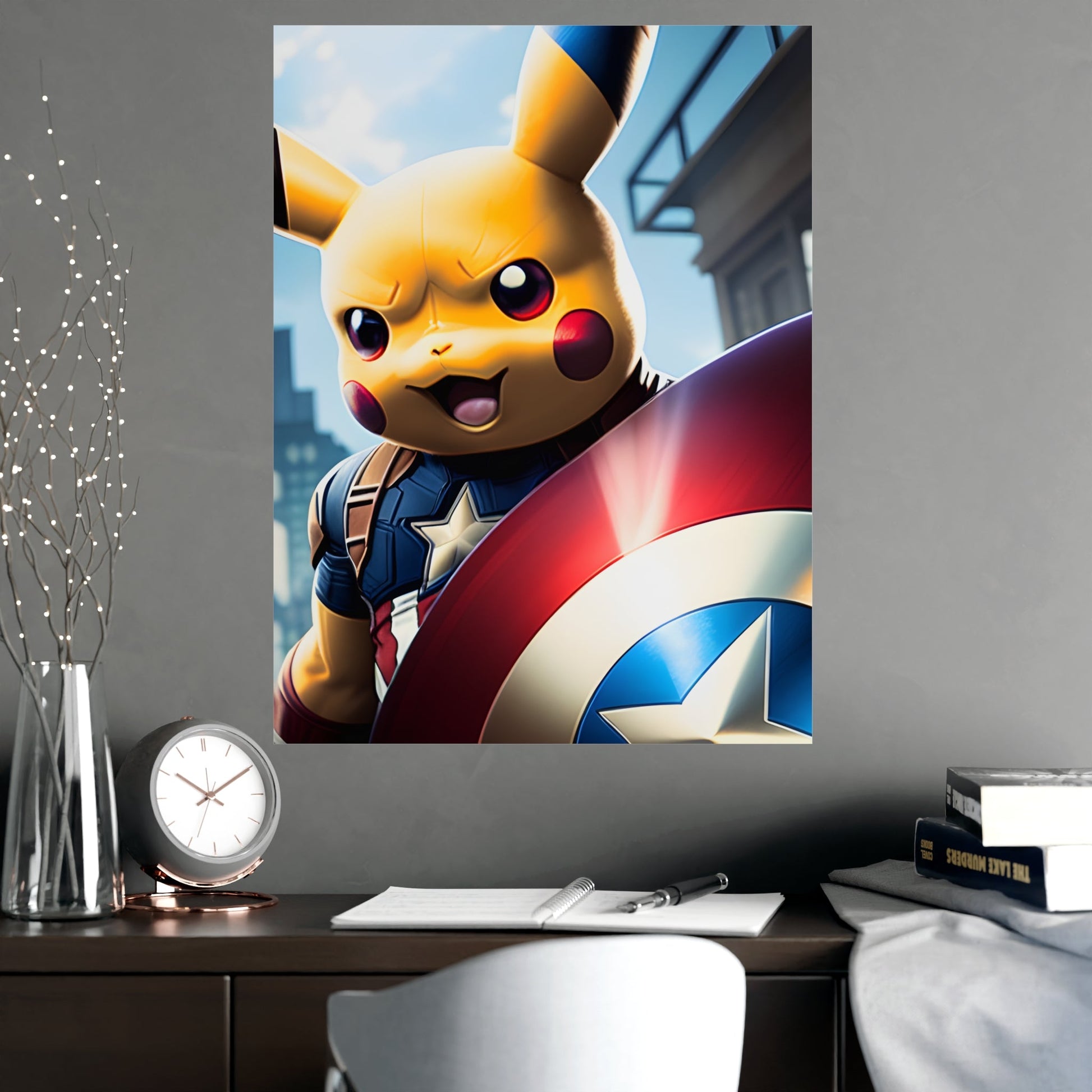 Captain Americhu Matte Poster - Pokestalgia LLC