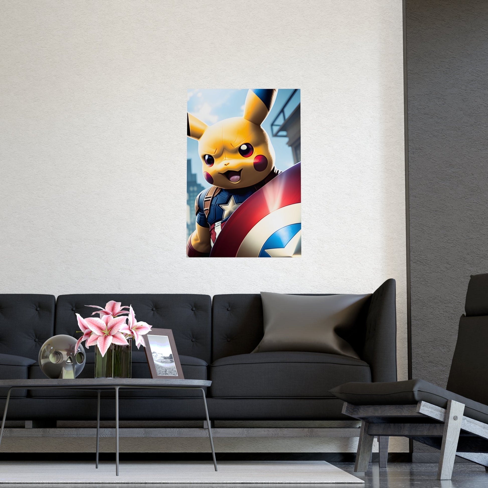 Captain Americhu Matte Poster - Pokestalgia LLC