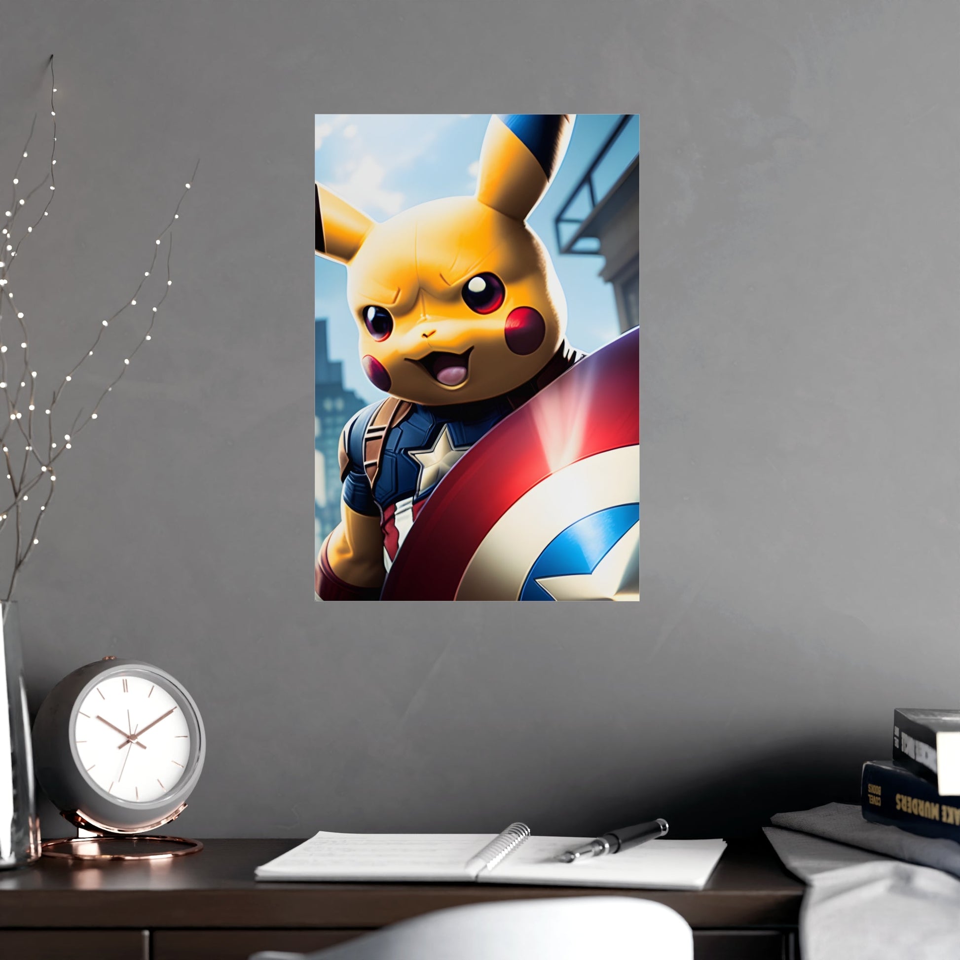 Captain Americhu Matte Poster - Pokestalgia LLC