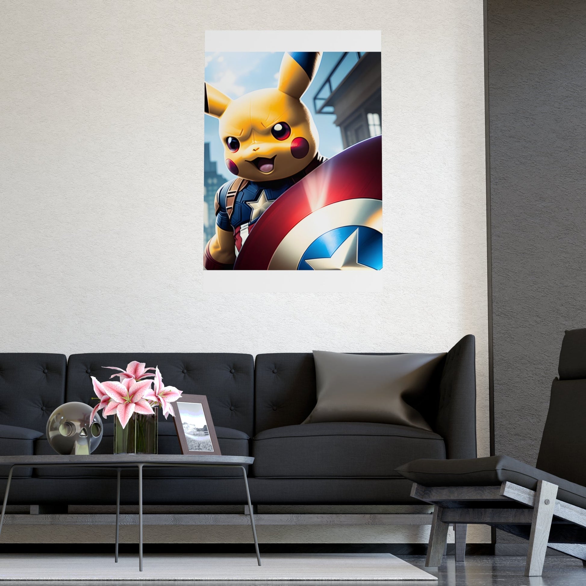 Captain Americhu Matte Poster - Pokestalgia LLC