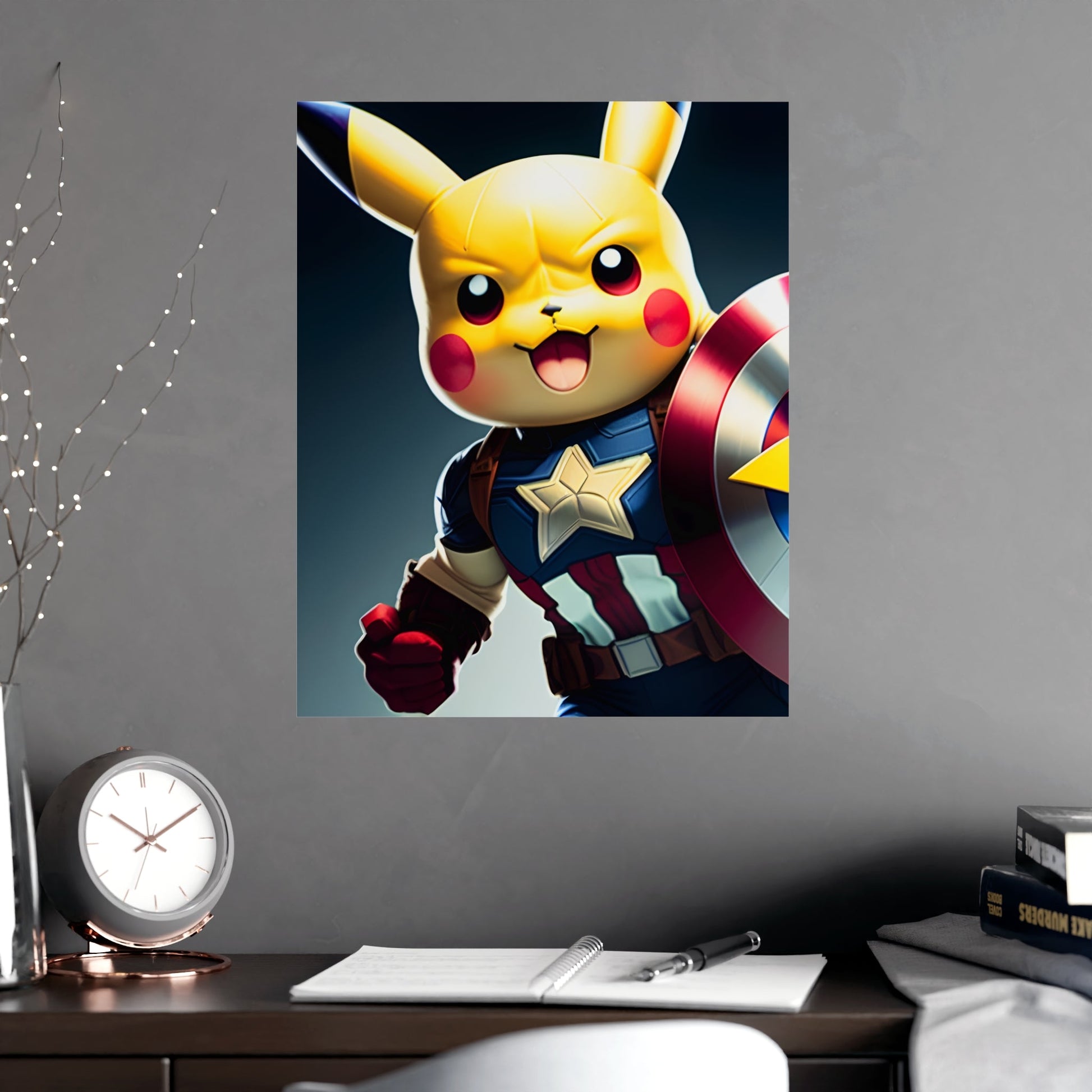 Captain Americhu Matte Poster - Pokestalgia LLC