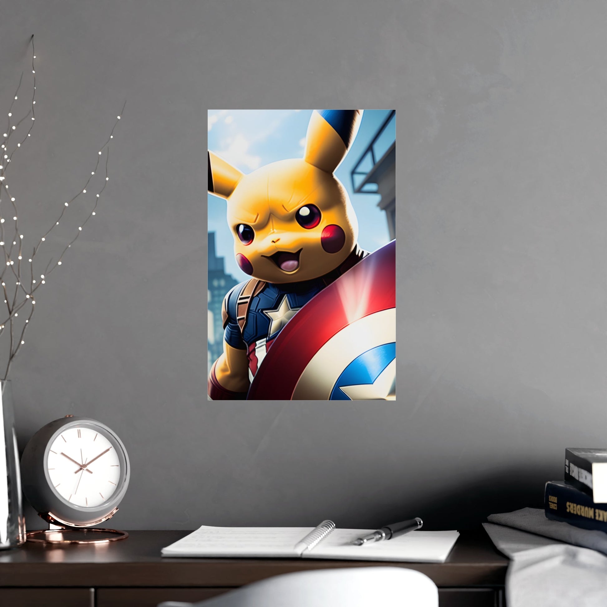 Captain Americhu Matte Poster - Pokestalgia LLC