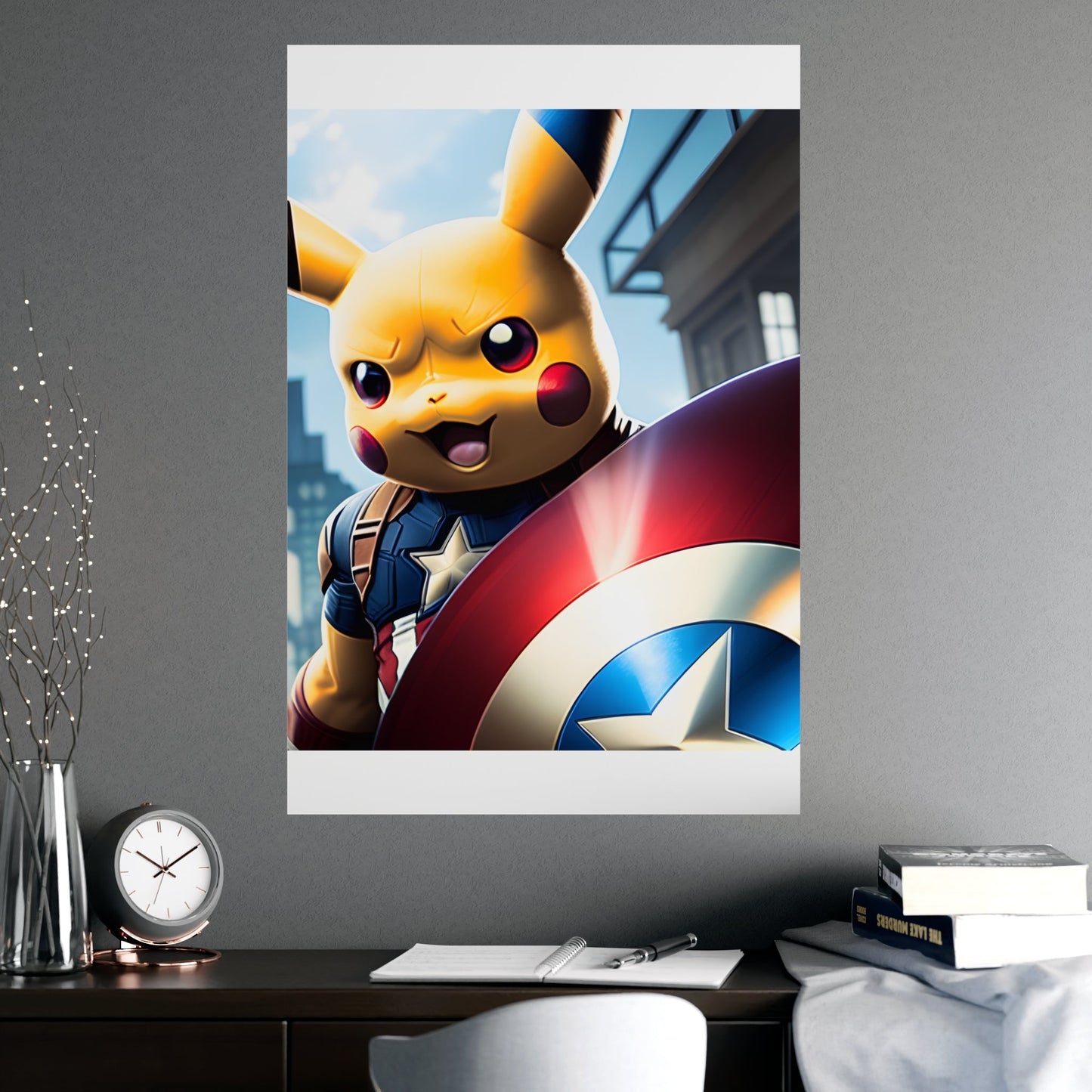 Captain Americhu Matte Poster - Pokestalgia LLC