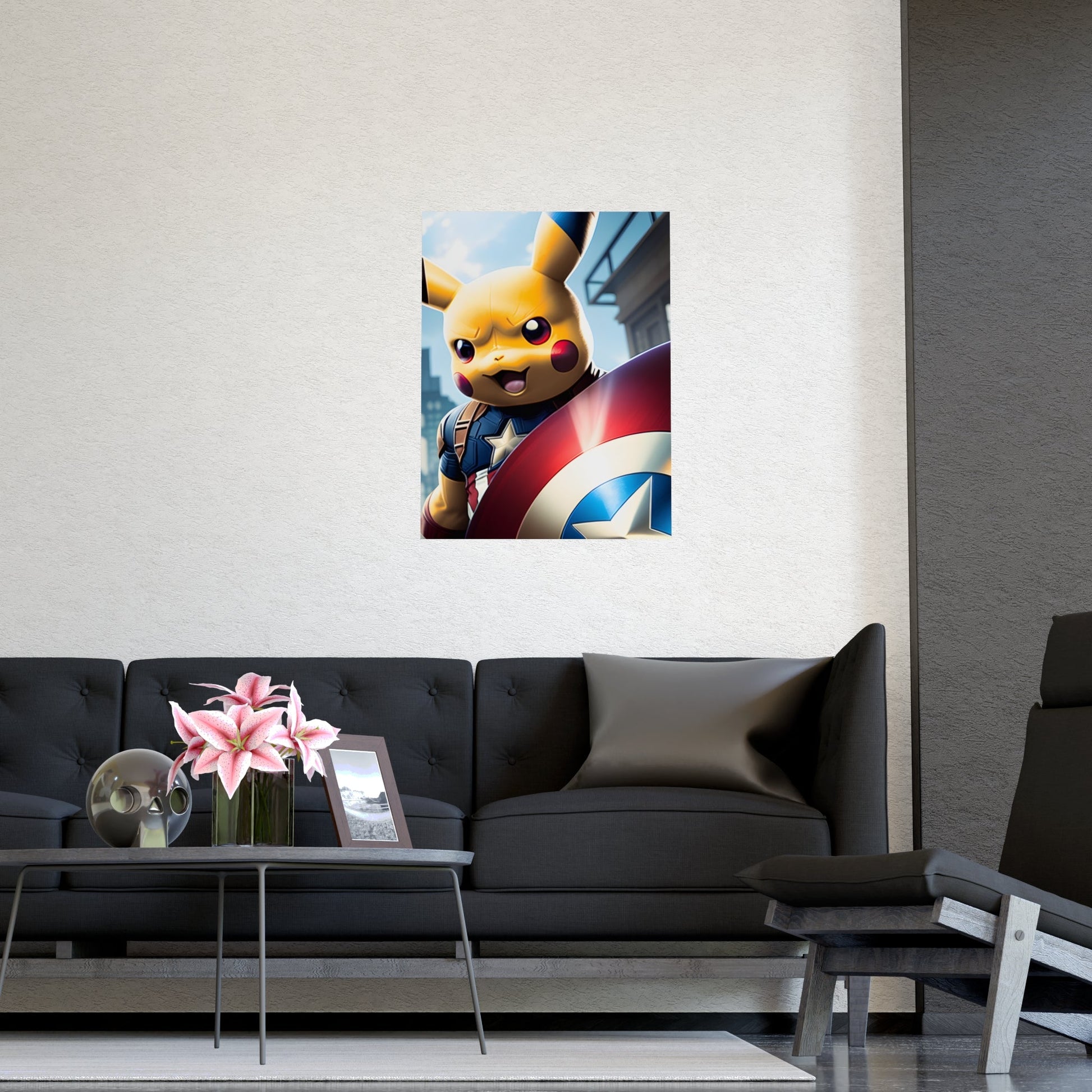 Captain Americhu Matte Poster - Pokestalgia LLC