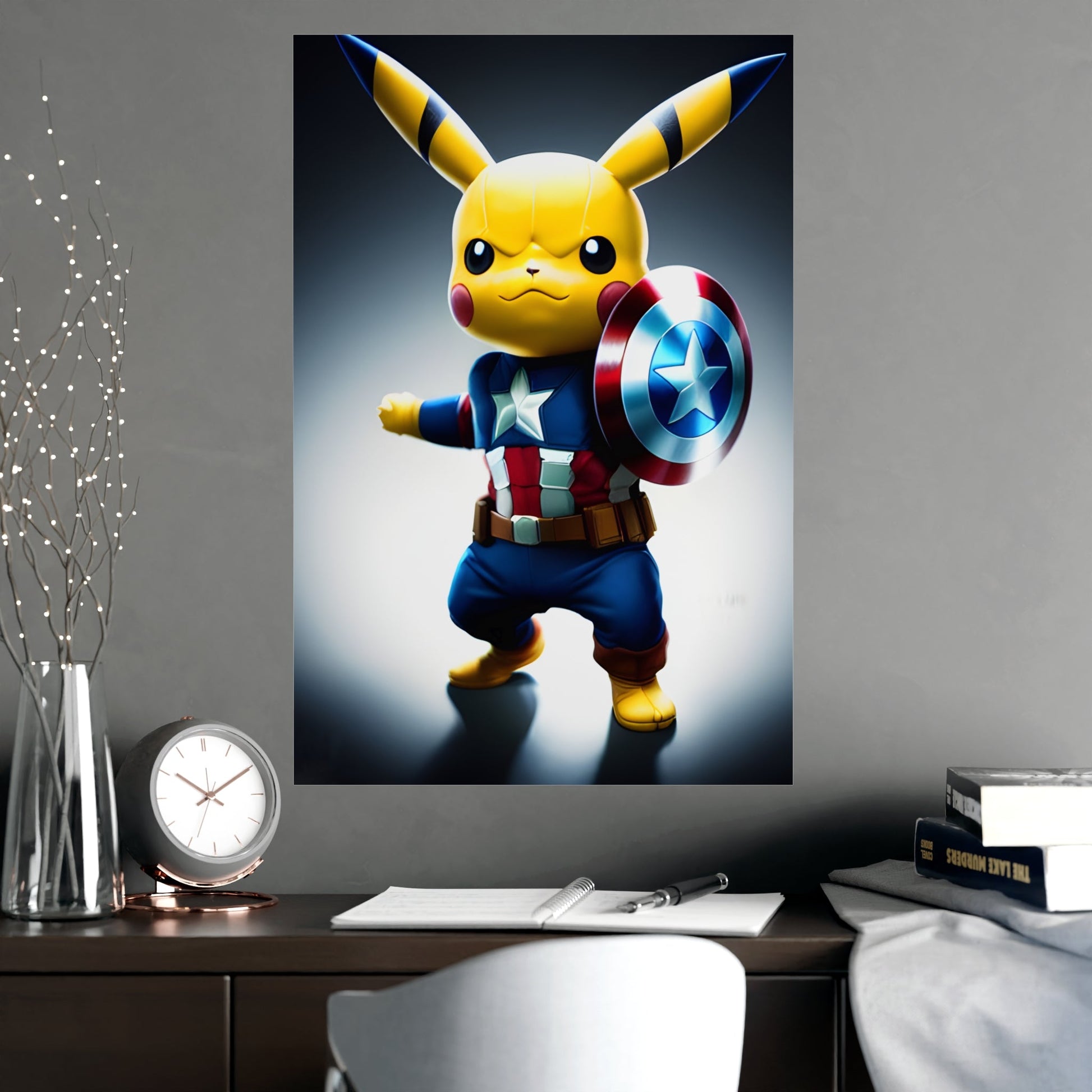 Captain Americhu Matte Poster - Pokestalgia LLC