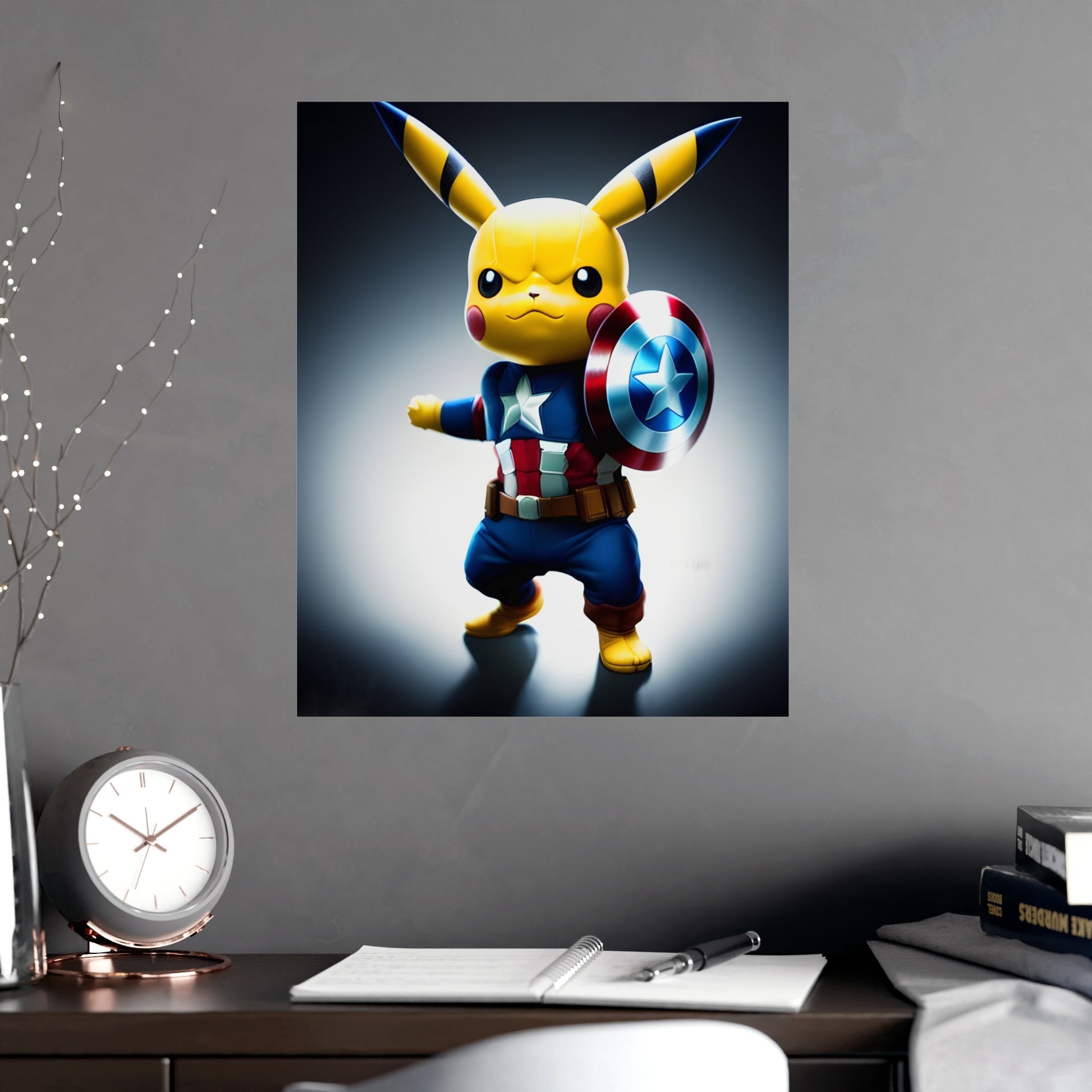 Captain Americhu Matte Poster - Pokestalgia LLC