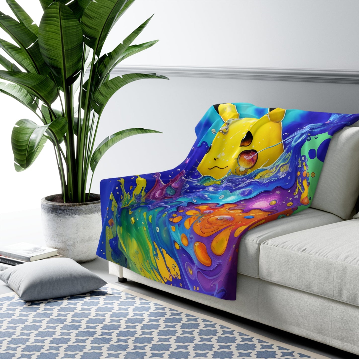 Cerulean Cyclone Sherpa Fleece Blanket - Pokestalgia LLC