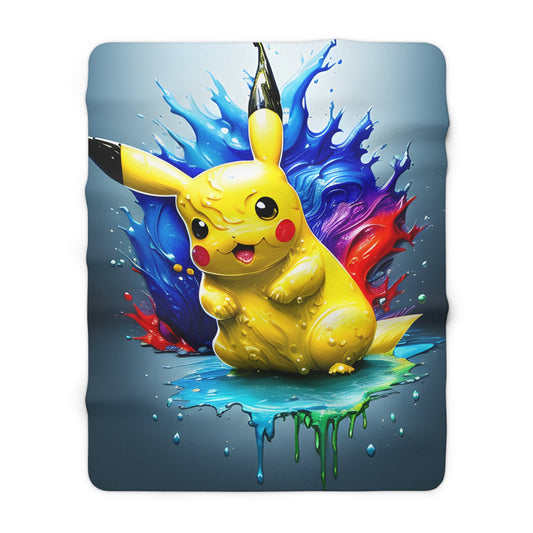 Fiery Flood Sherpa Fleece Blanket - Pokestalgia LLC