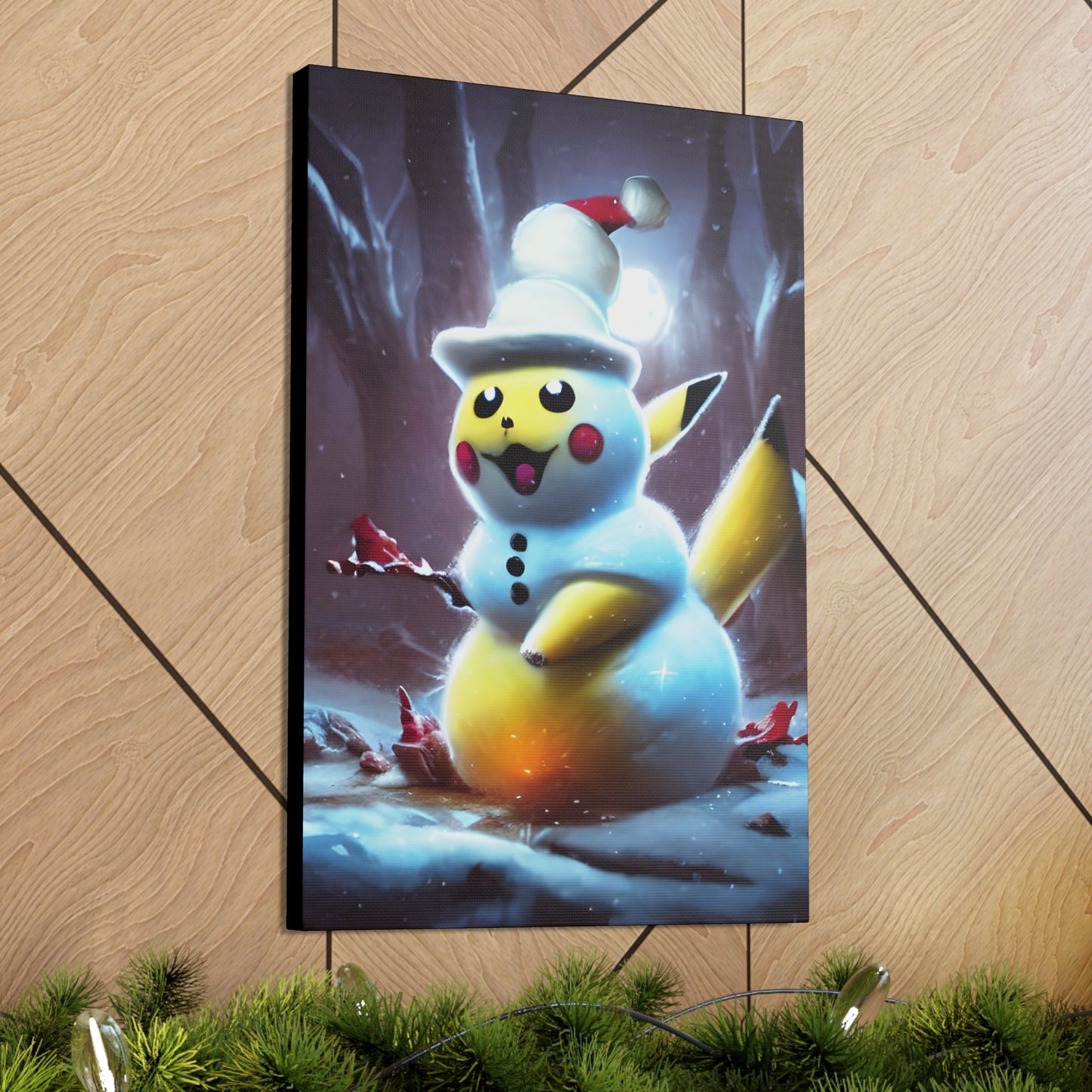 Frosty the Snowchu Canvas - Pokestalgia LLC