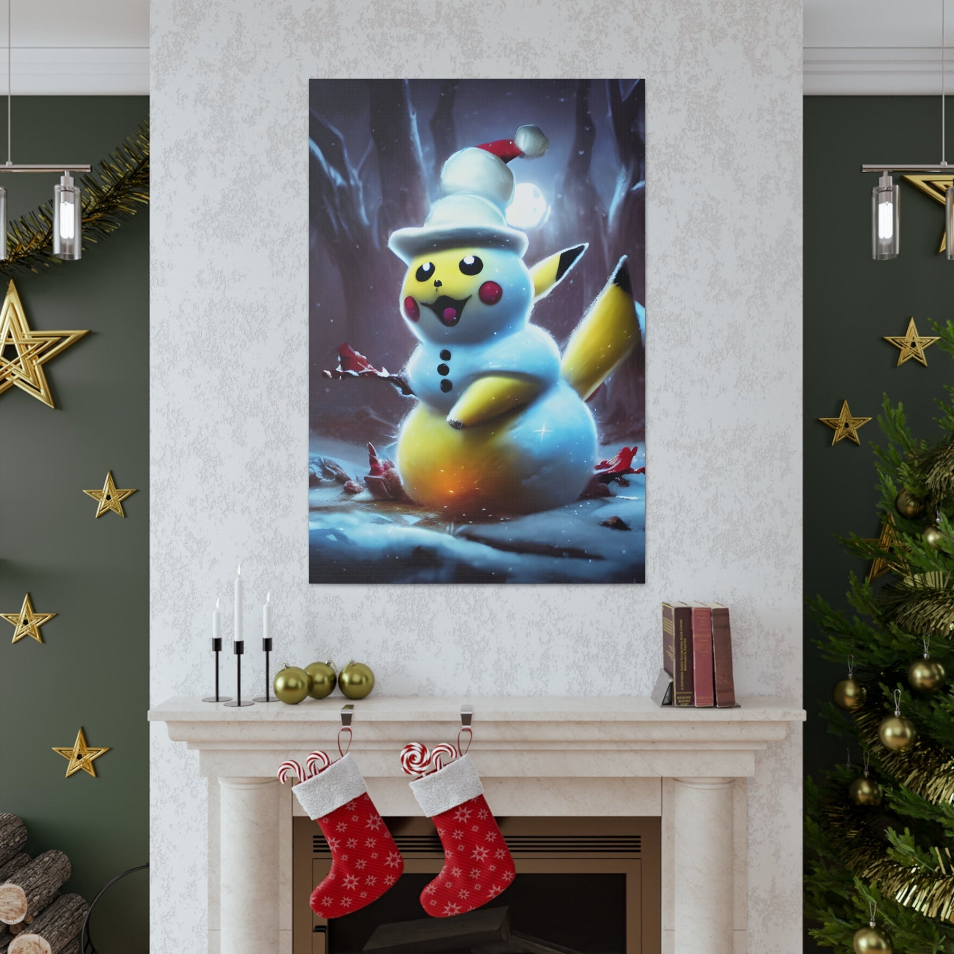 Frosty the Snowchu Canvas - Pokestalgia LLC