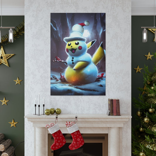 Frosty the Snowchu Canvas - Pokestalgia LLC