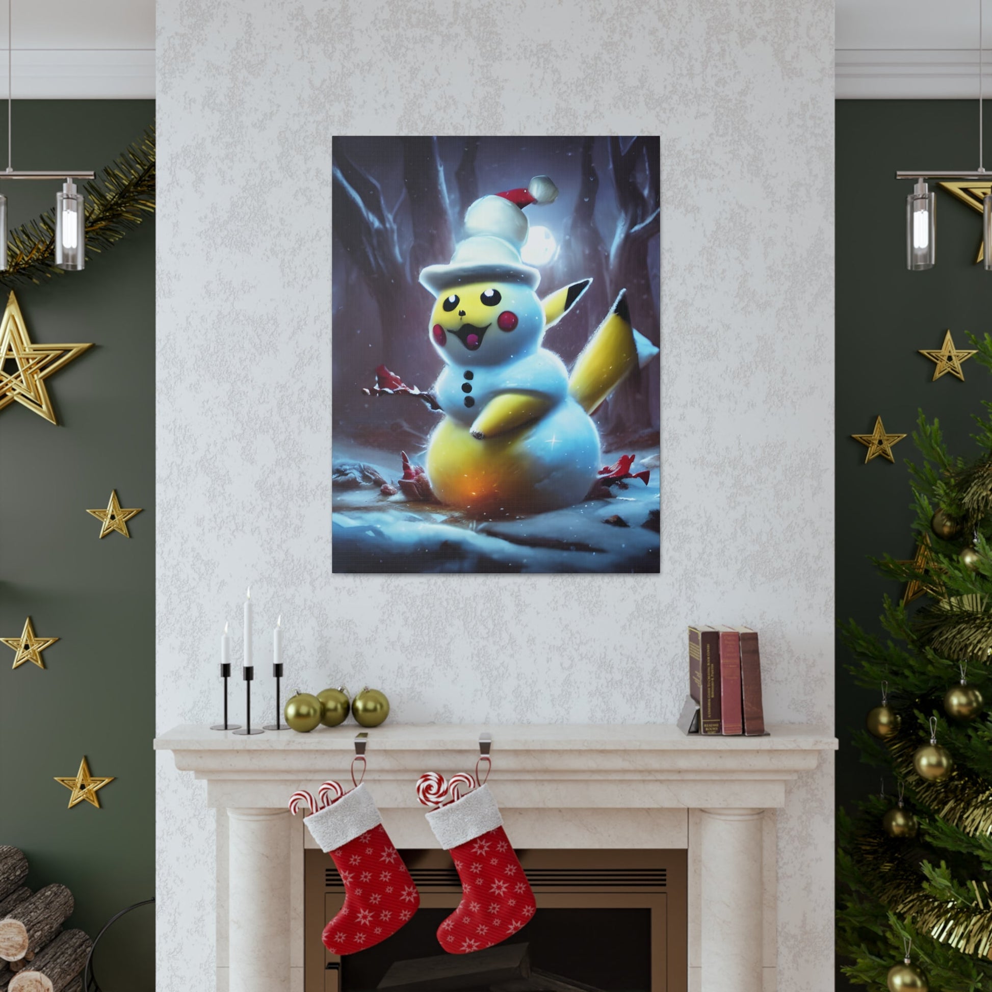 Frosty the Snowchu Canvas - Pokestalgia LLC