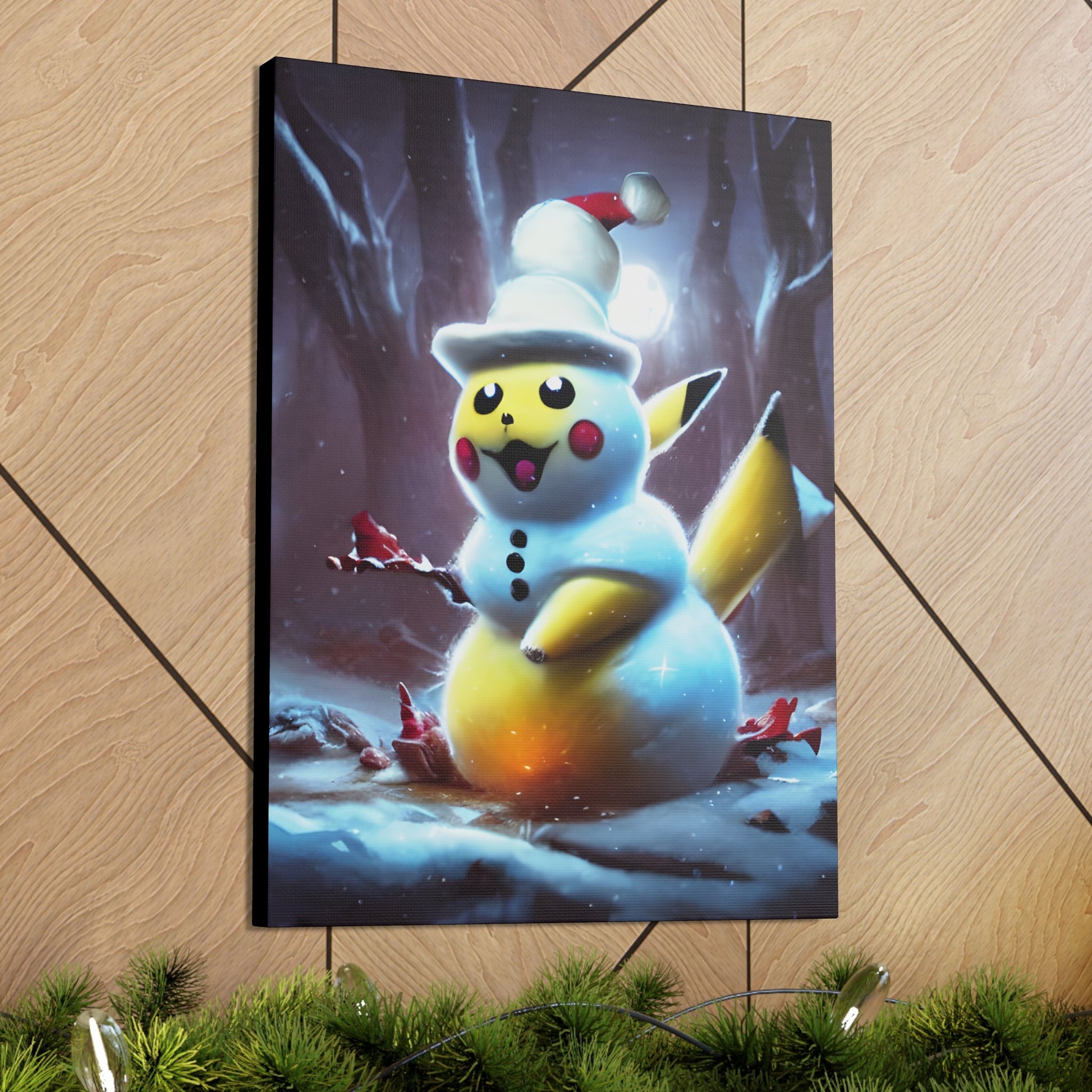 Frosty the Snowchu Canvas - Pokestalgia LLC