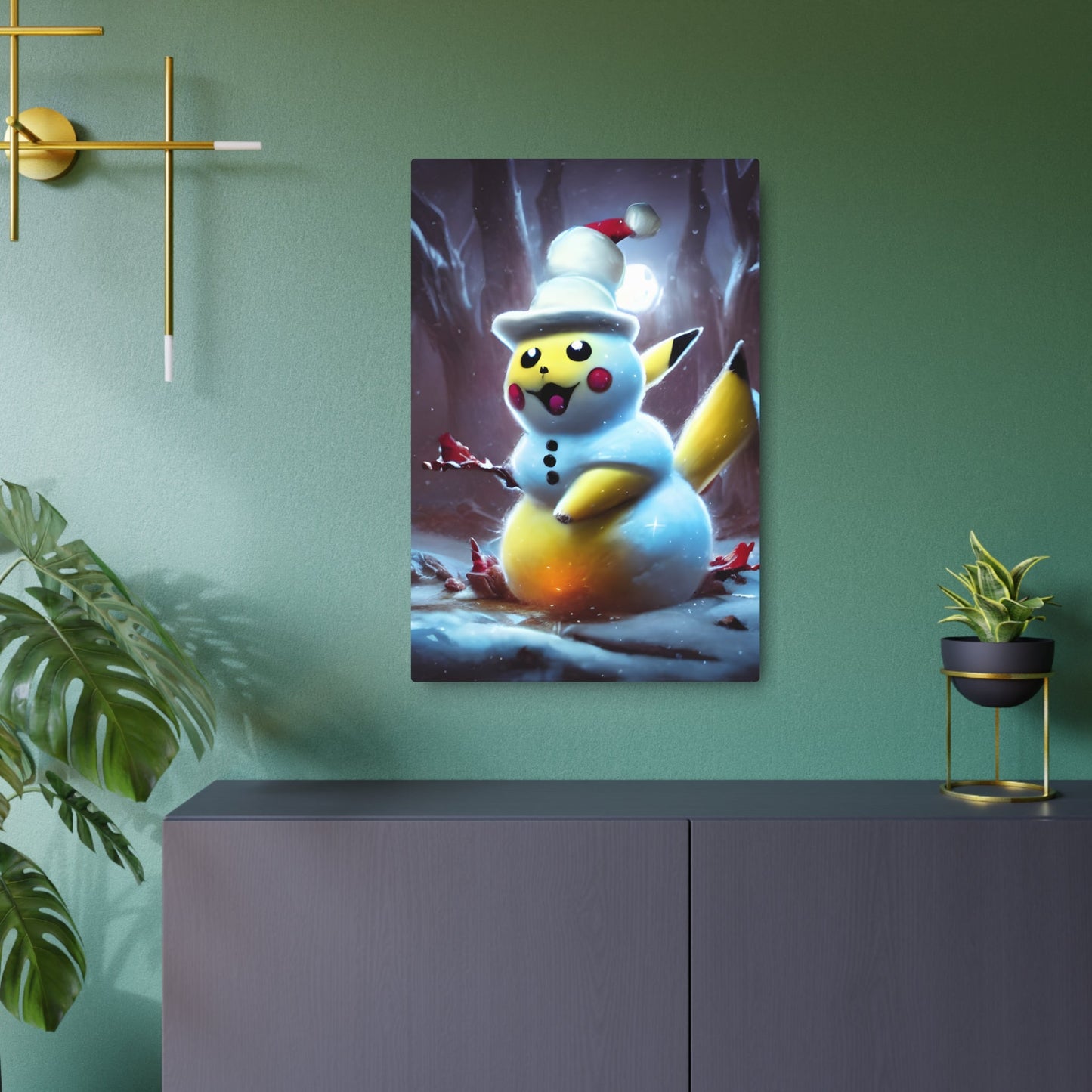 Frosty The Snowchu Metal Art Sign - Pokestalgia LLC