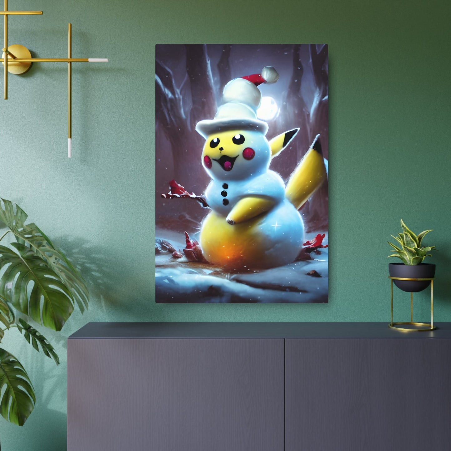 Frosty The Snowchu Metal Art Sign - Pokestalgia LLC