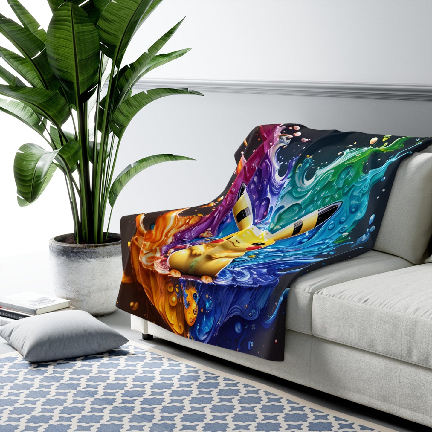 Glimmering Geyser Sherpa Fleece Blanket - Pokestalgia LLC