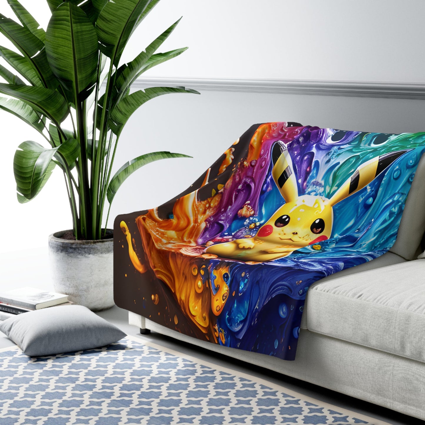 Glimmering Geyser Sherpa Fleece Blanket - Pokestalgia LLC