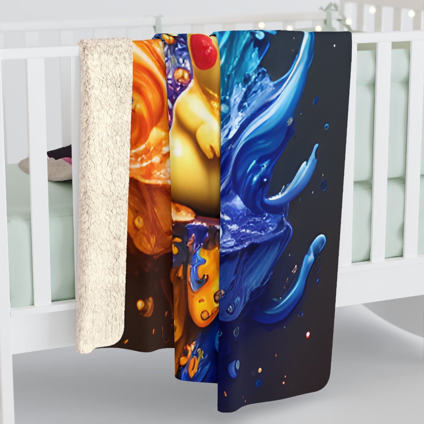 Glimmering Geyser Sherpa Fleece Blanket - Pokestalgia LLC