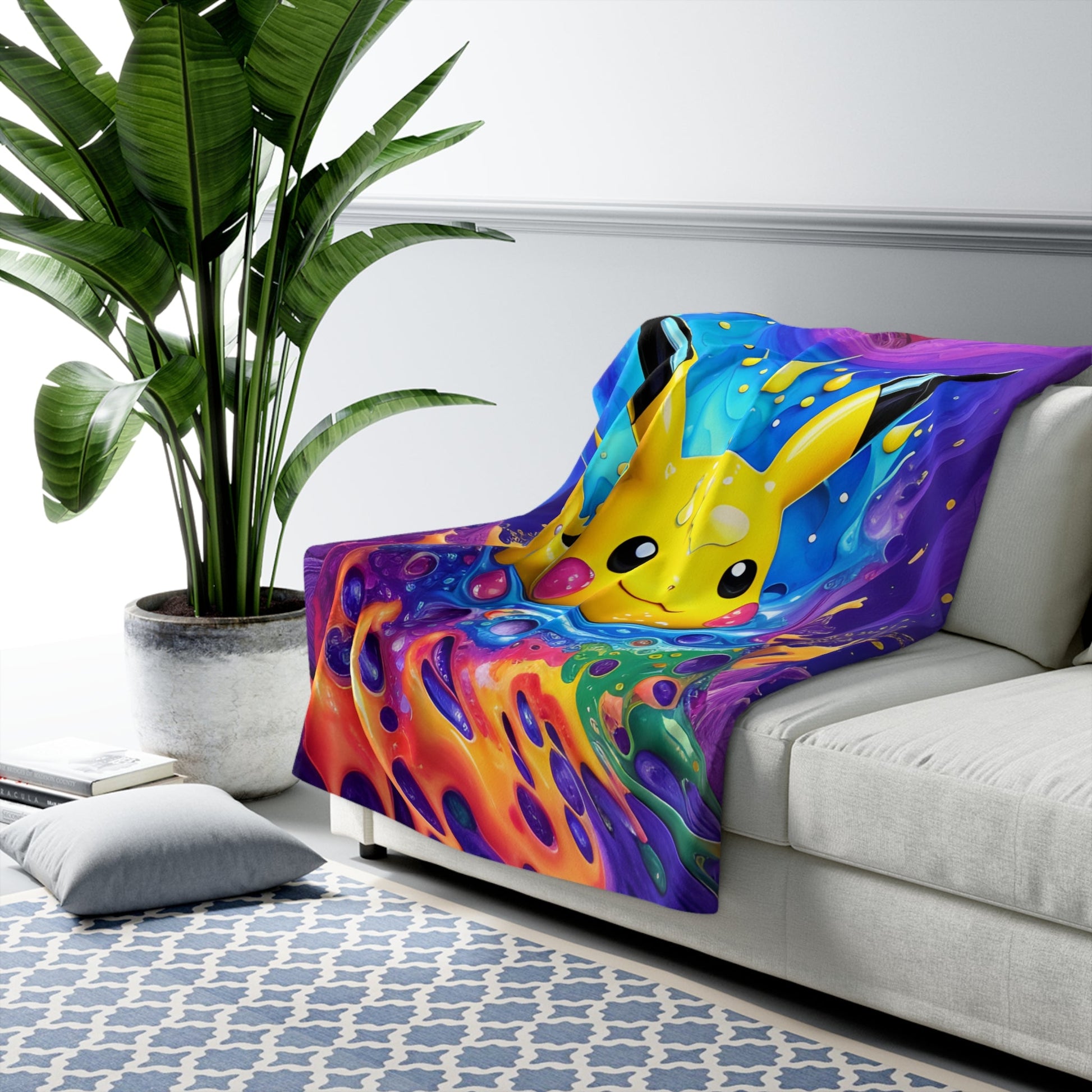 Island Illusion Sherpa Fleece Blanket - Pokestalgia LLC