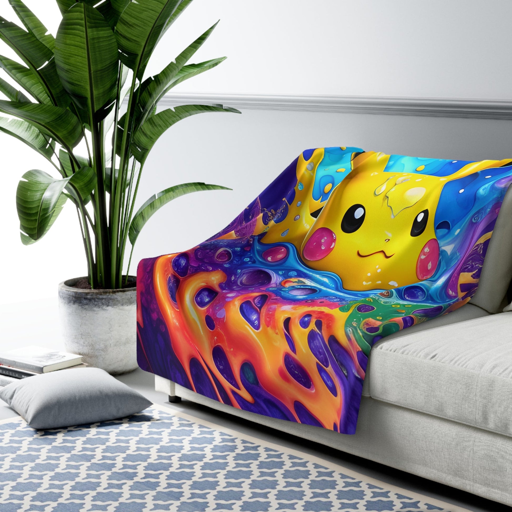 Island Illusion Sherpa Fleece Blanket - Pokestalgia LLC