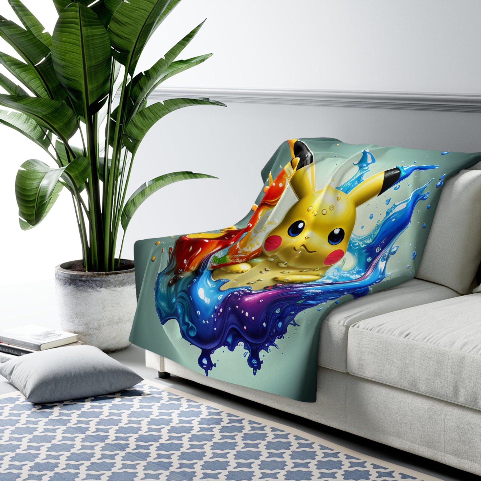 Liquid Reverie Sherpa Fleece Blanket - Pokestalgia LLC