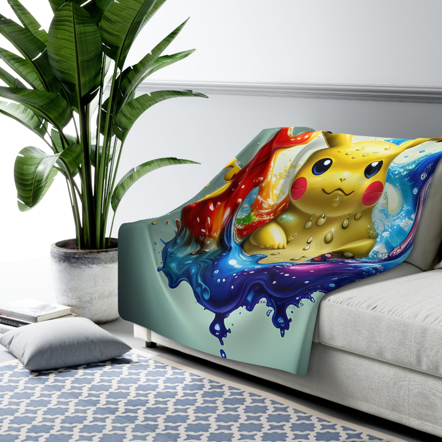 Liquid Reverie Sherpa Fleece Blanket - Pokestalgia LLC