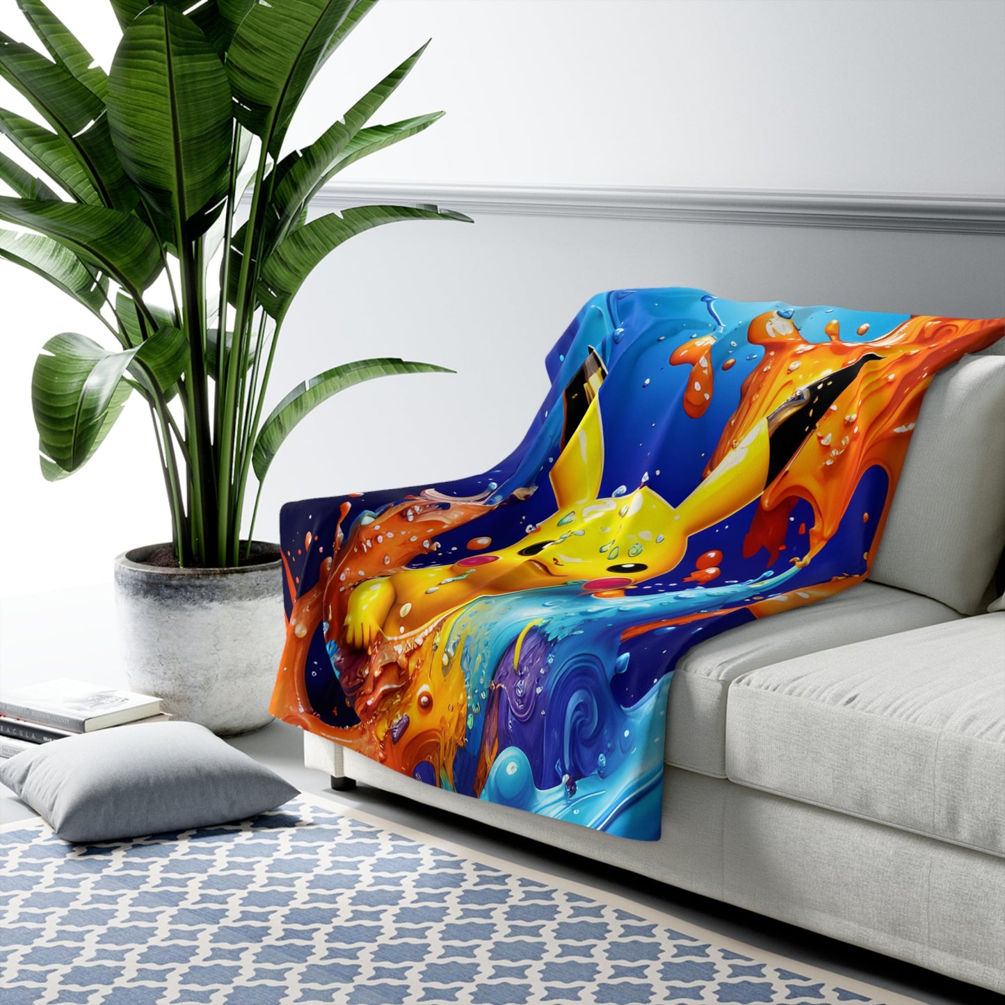 Opalescent Ocean Sherpa Fleece Blanket - Pokestalgia LLC