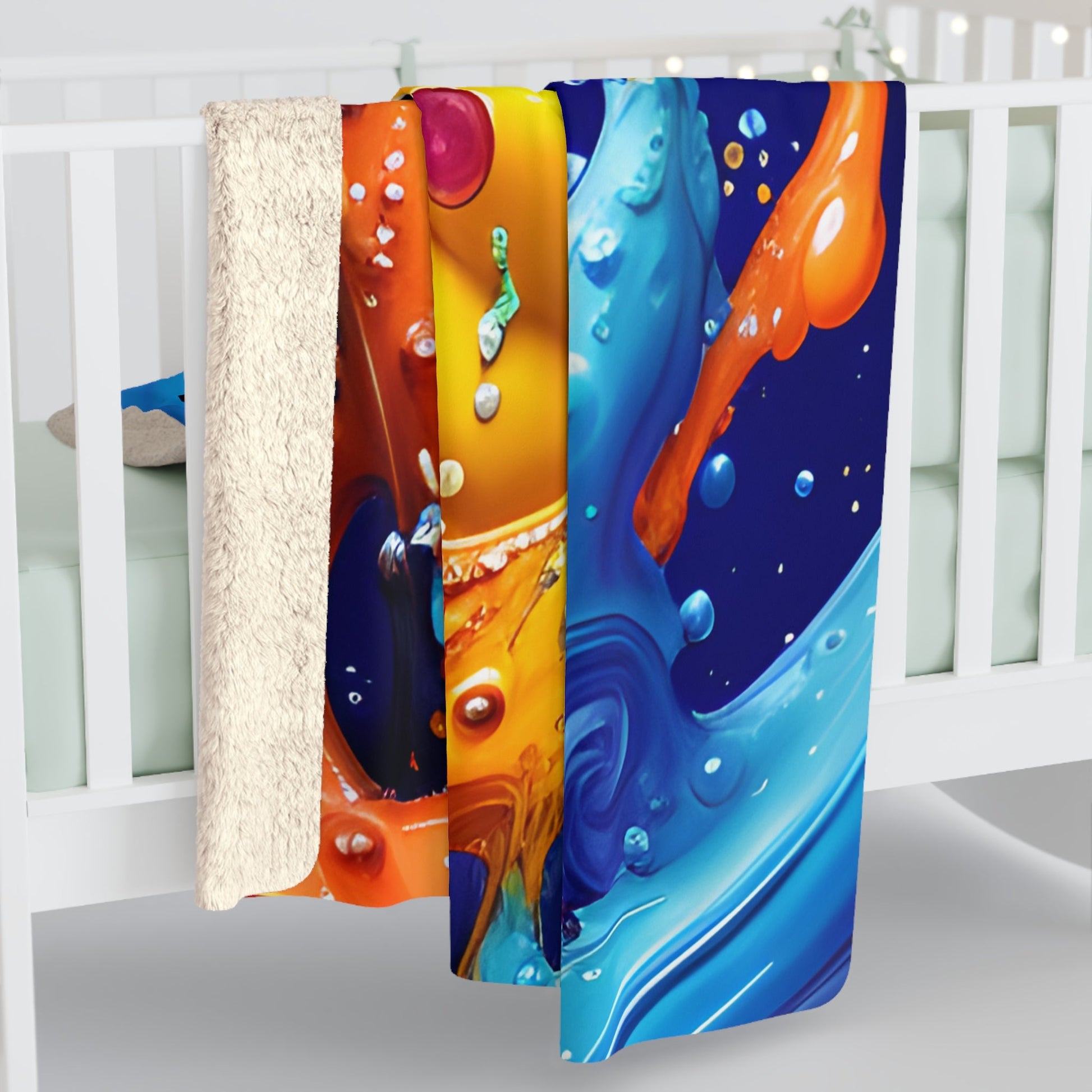 Opalescent Ocean Sherpa Fleece Blanket - Pokestalgia LLC