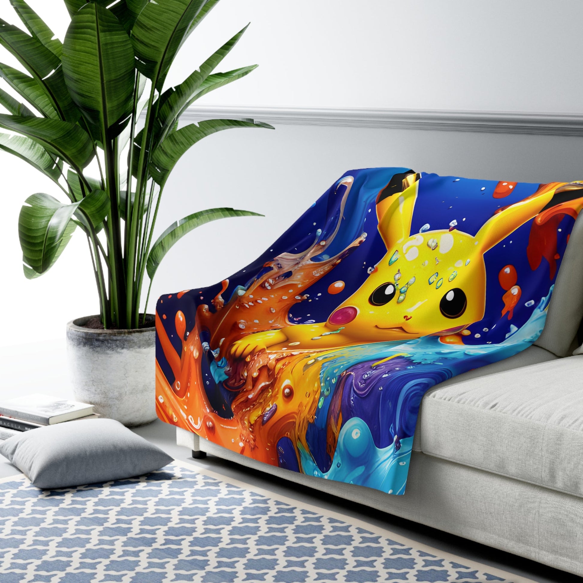 Opalescent Ocean Sherpa Fleece Blanket - Pokestalgia LLC