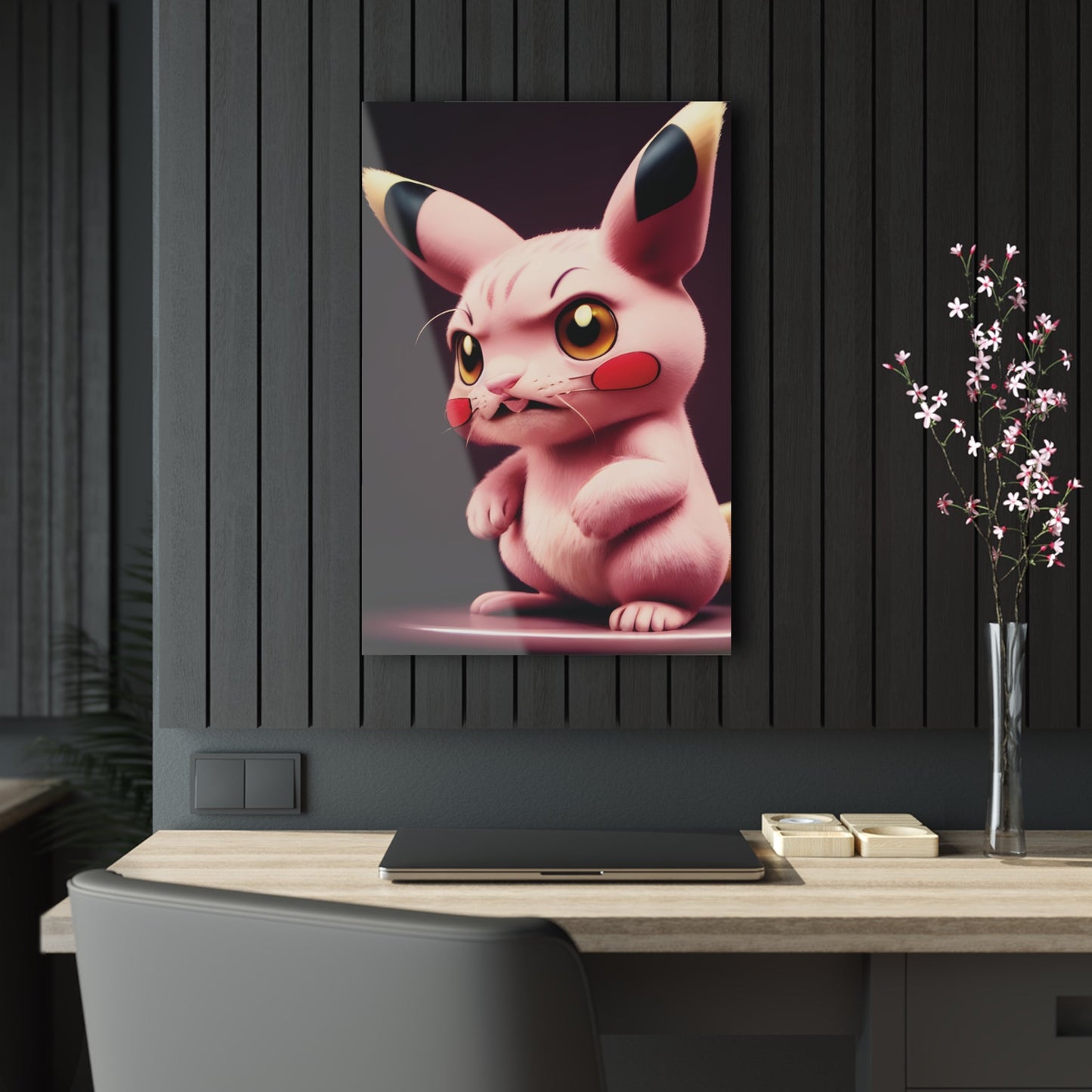 Pink Panchu Acrylic Prints - Pokestalgia LLC